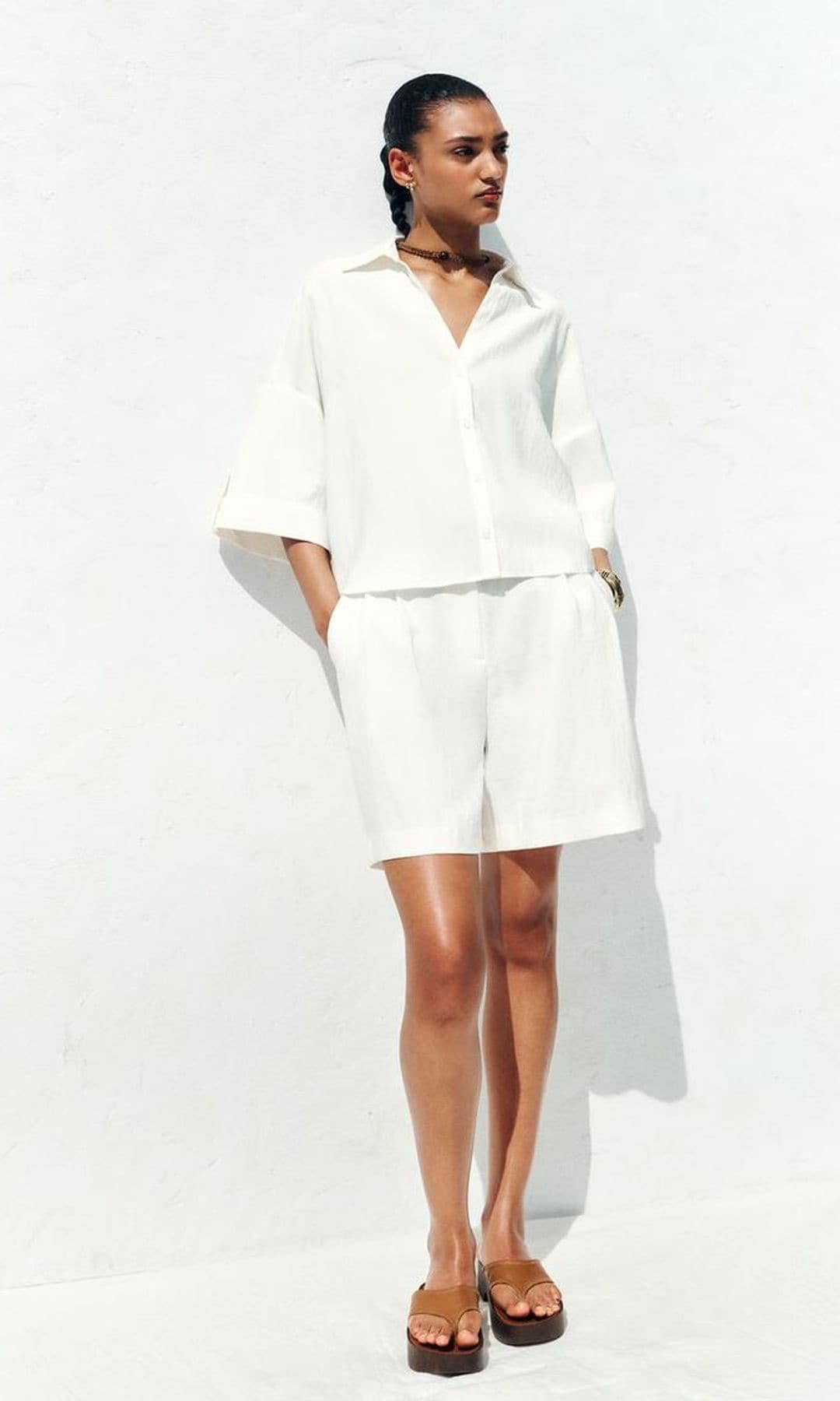 camisa blanca mangas corta