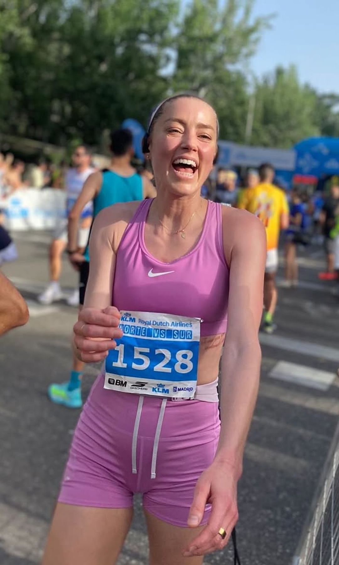 Amber Heard en su primera carrera de 10 kilómetros, el 21 de junio de 2026