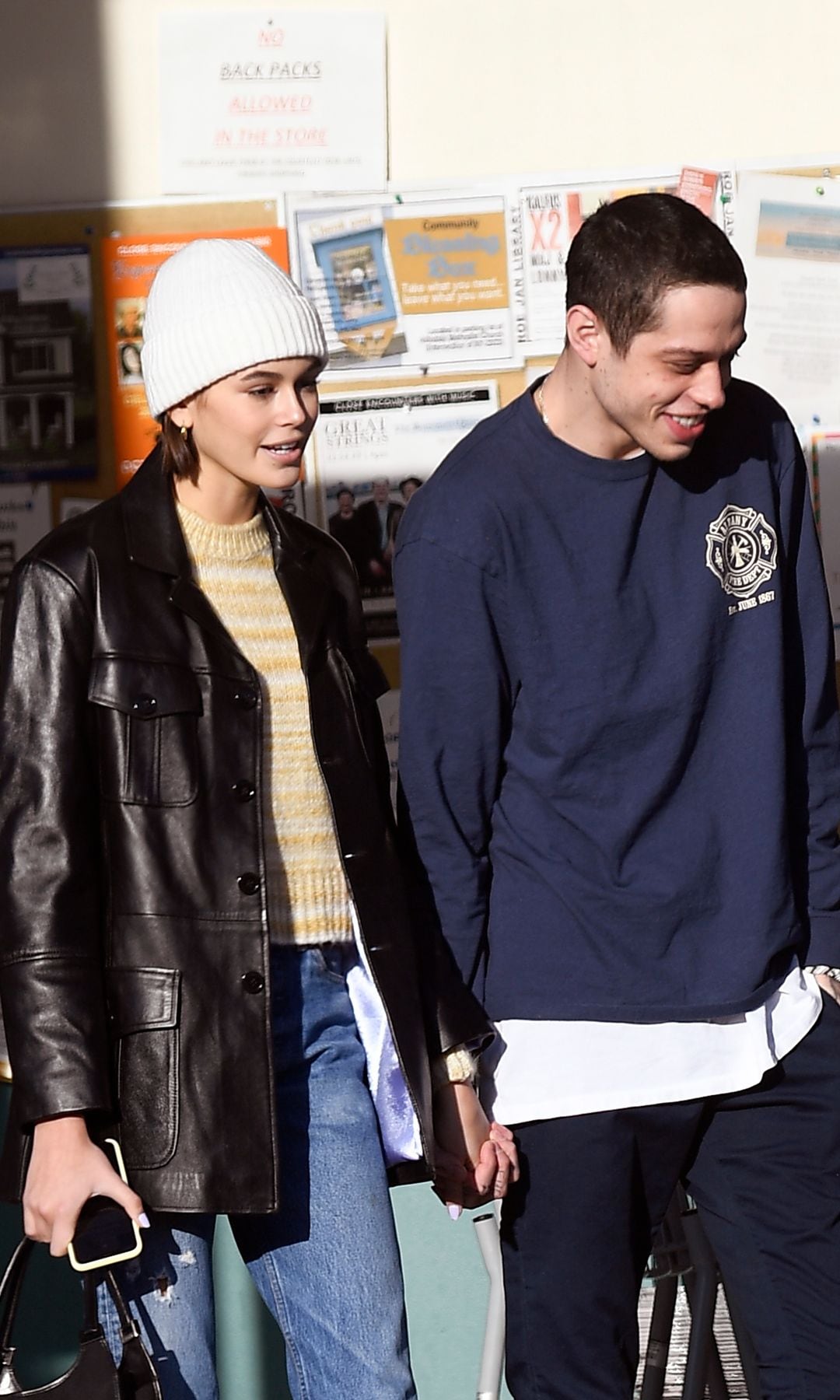 Pete Davidson y Kaia Gerber en Nueva York.