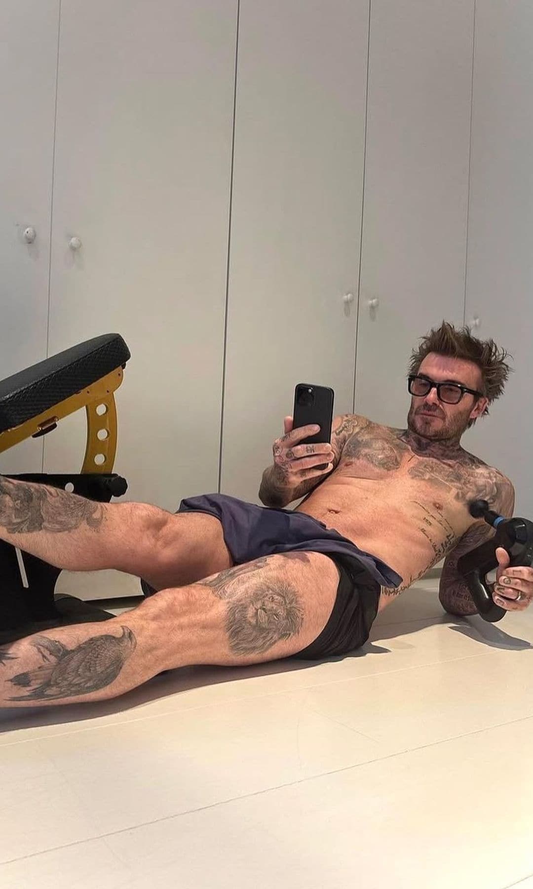 David Beckham entrenando con Victoria Beckham