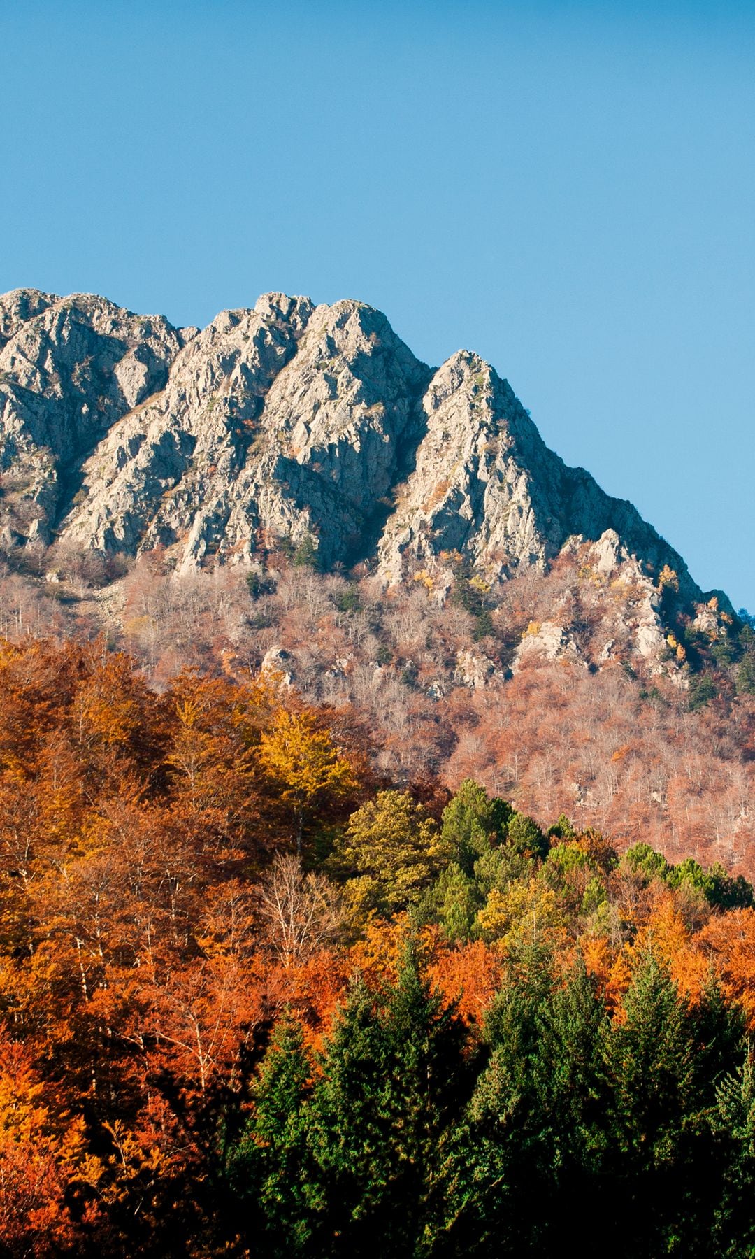Detalle de la montaña Les Agudes en Montseny, Cataluña, España