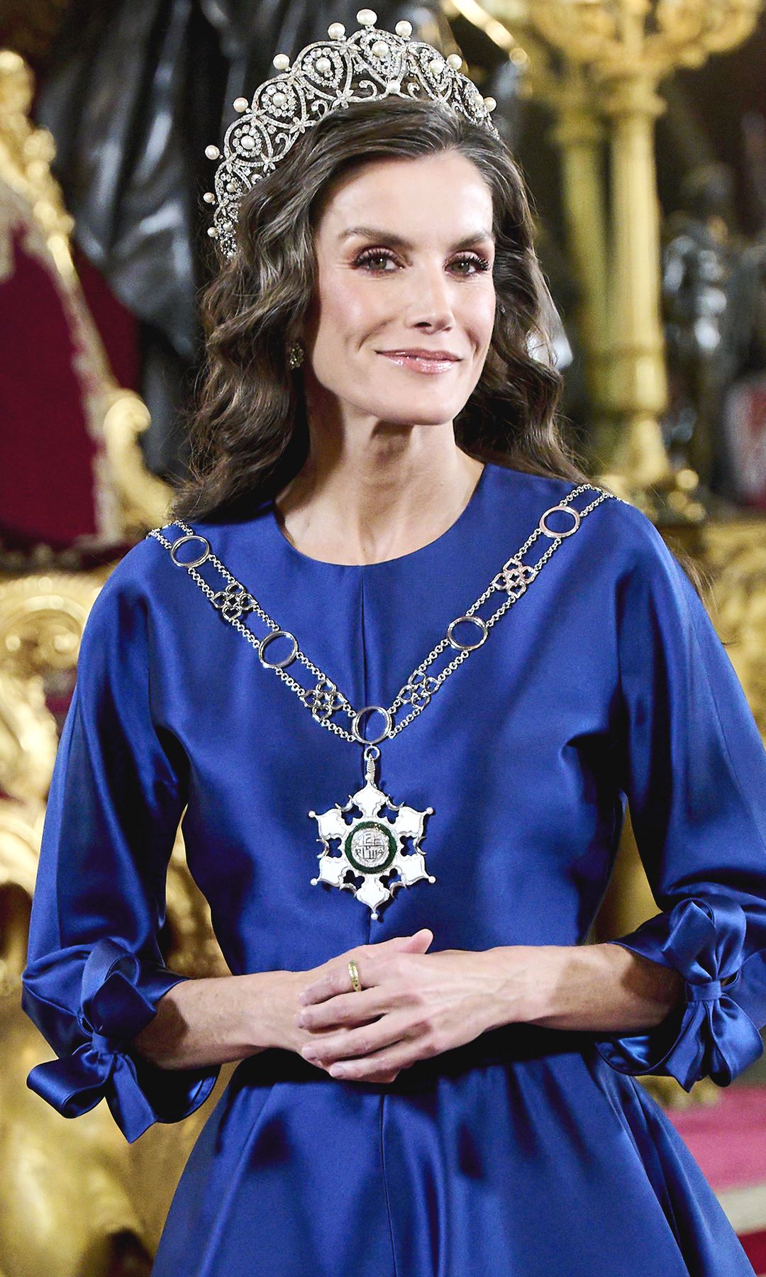 La Reina Letizia en la cena de gala en honor del Sultán de Omán en el Palacio Real de Madrid, el 4 de noviembre de 2025