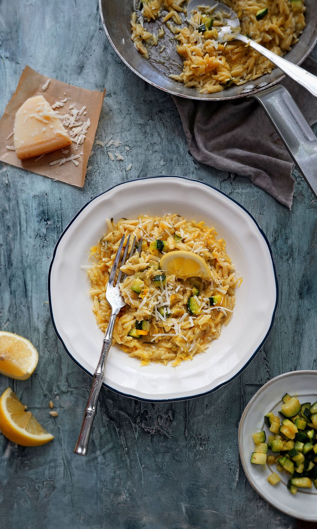 Orzo cremoso con calabacín