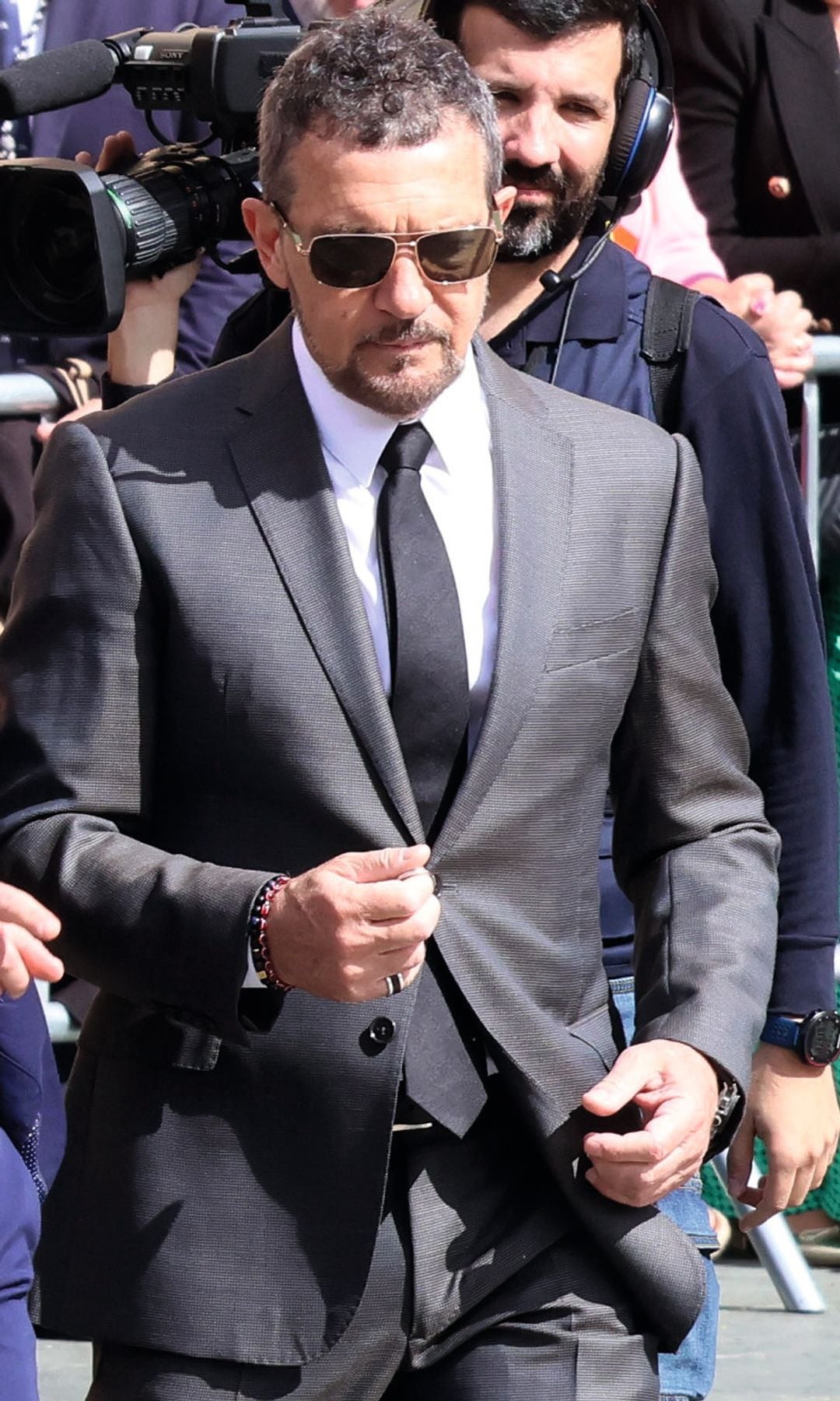 Antonio Banderas durante una procesión en Málaga
