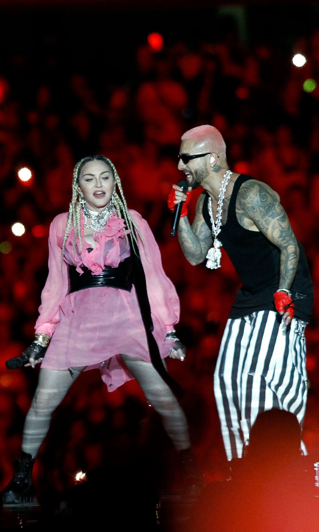 Madona y Maluma en concierto en Colombia en 2022