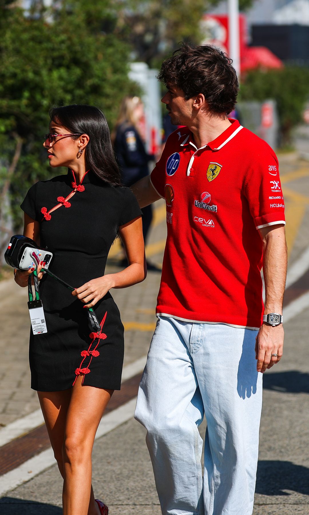 Grand Prix Shanghai 2025 Charles Leclerc y Alexandra Saint Mleux