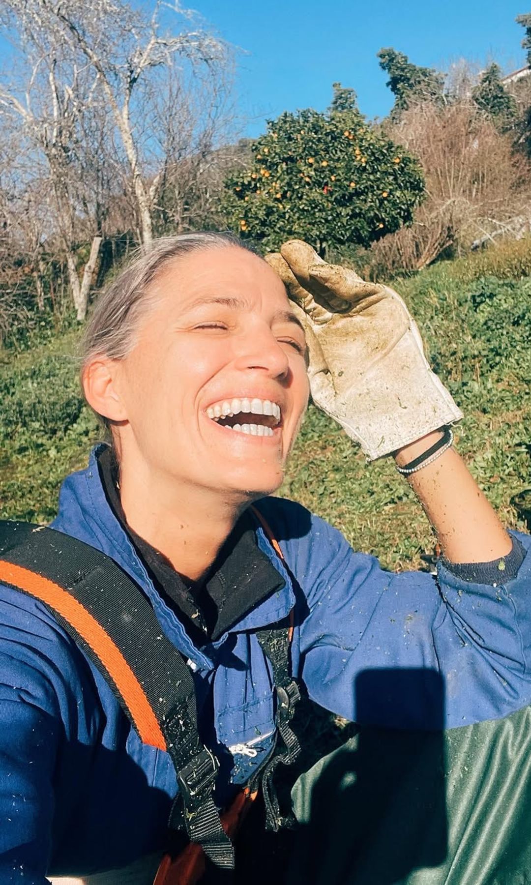 Laura Sánchez en su huerta