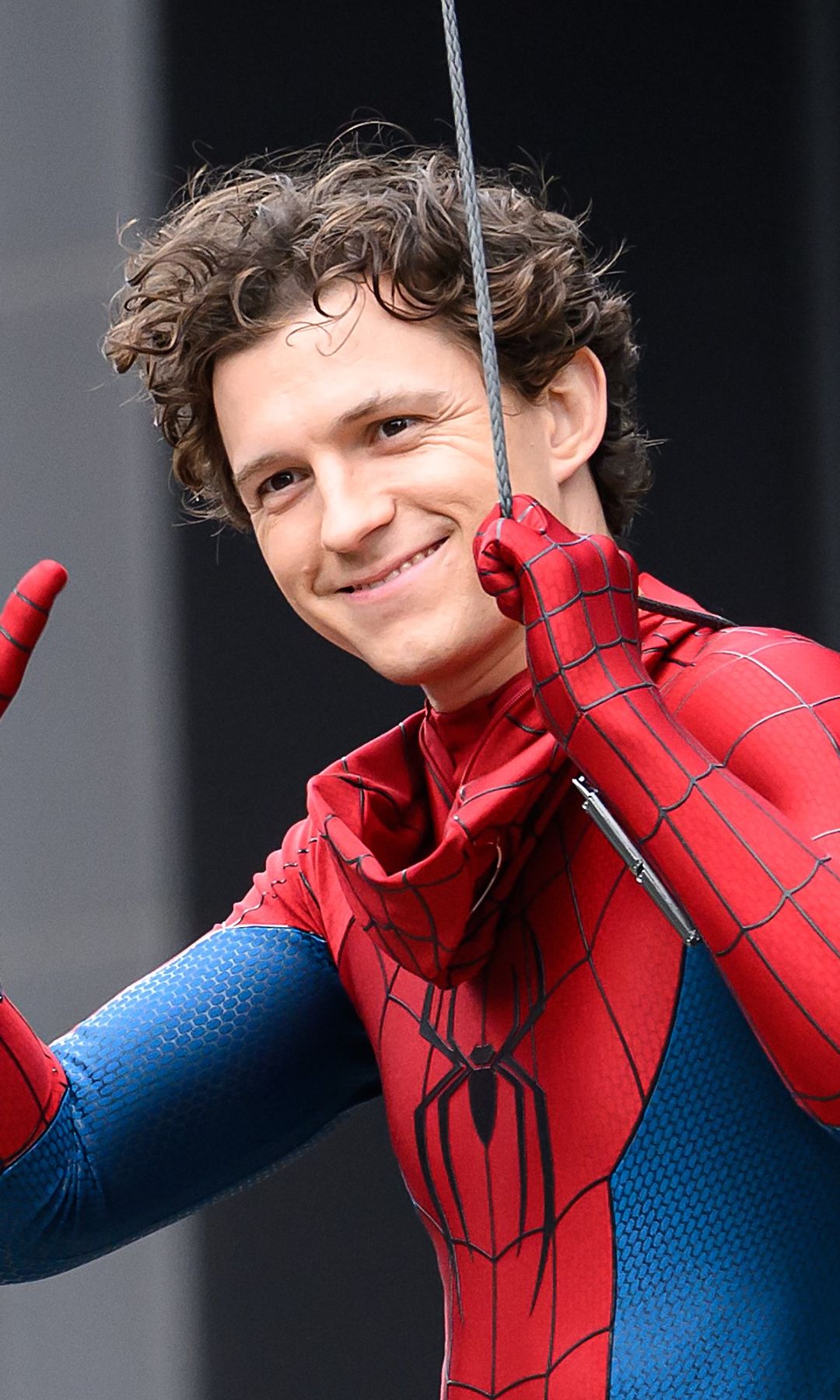 Tom Holland durante el rodaje de Spider-Man: Brand New Day