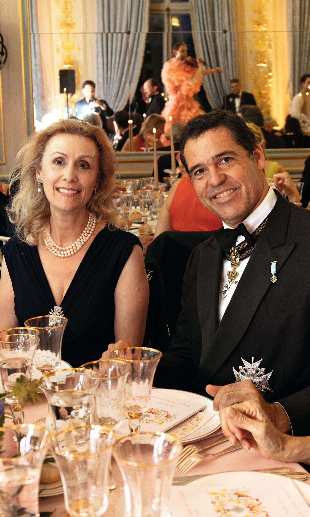 Con la princesa Sibila de Luxemburgo, quien acudió con el príncipe Guillermo y dos de sus hijos, los príncipes Carlota y Pablo Luis de Nassau 