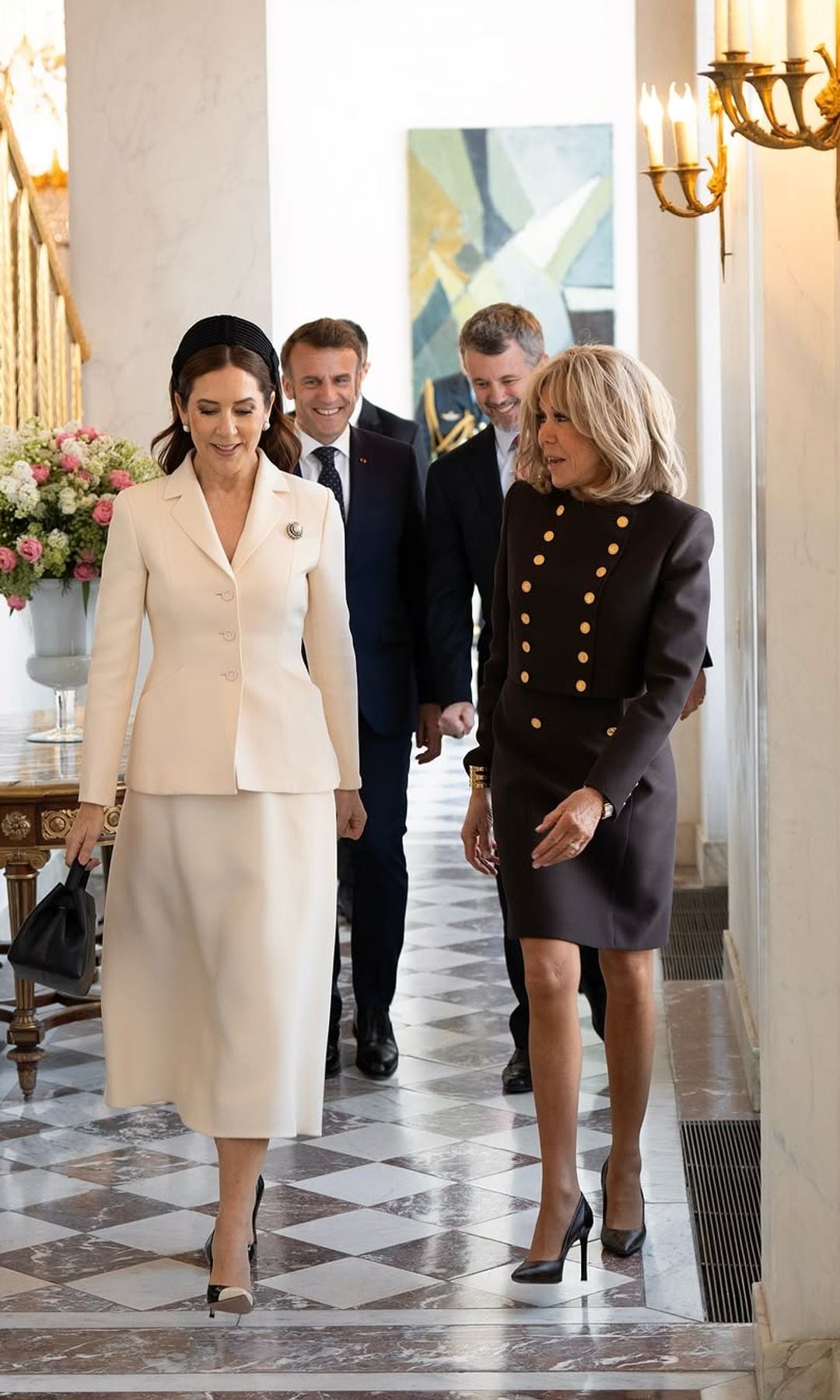 Los Reyes de Dinamarca en el Palacio del Elíseo durante la visita de Estado de abril 2025
