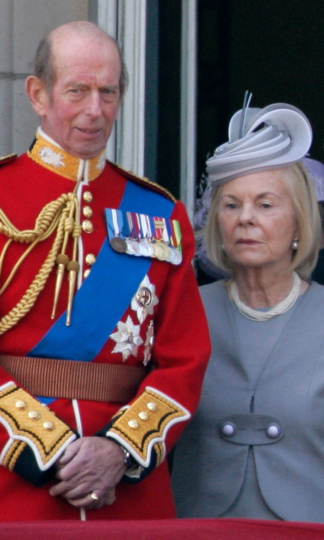 Los duques de Kent en el balcón del Palacio de Buckingham durante el Trooping the Colour del año 2011