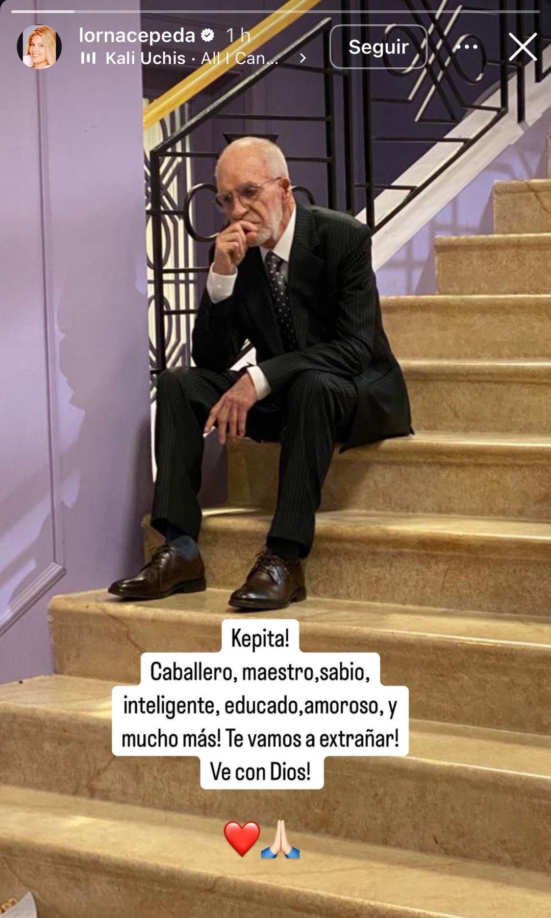 Lorna Cepeda le dio el último adiós a Kepa Amuchastegui con estas apalabras.