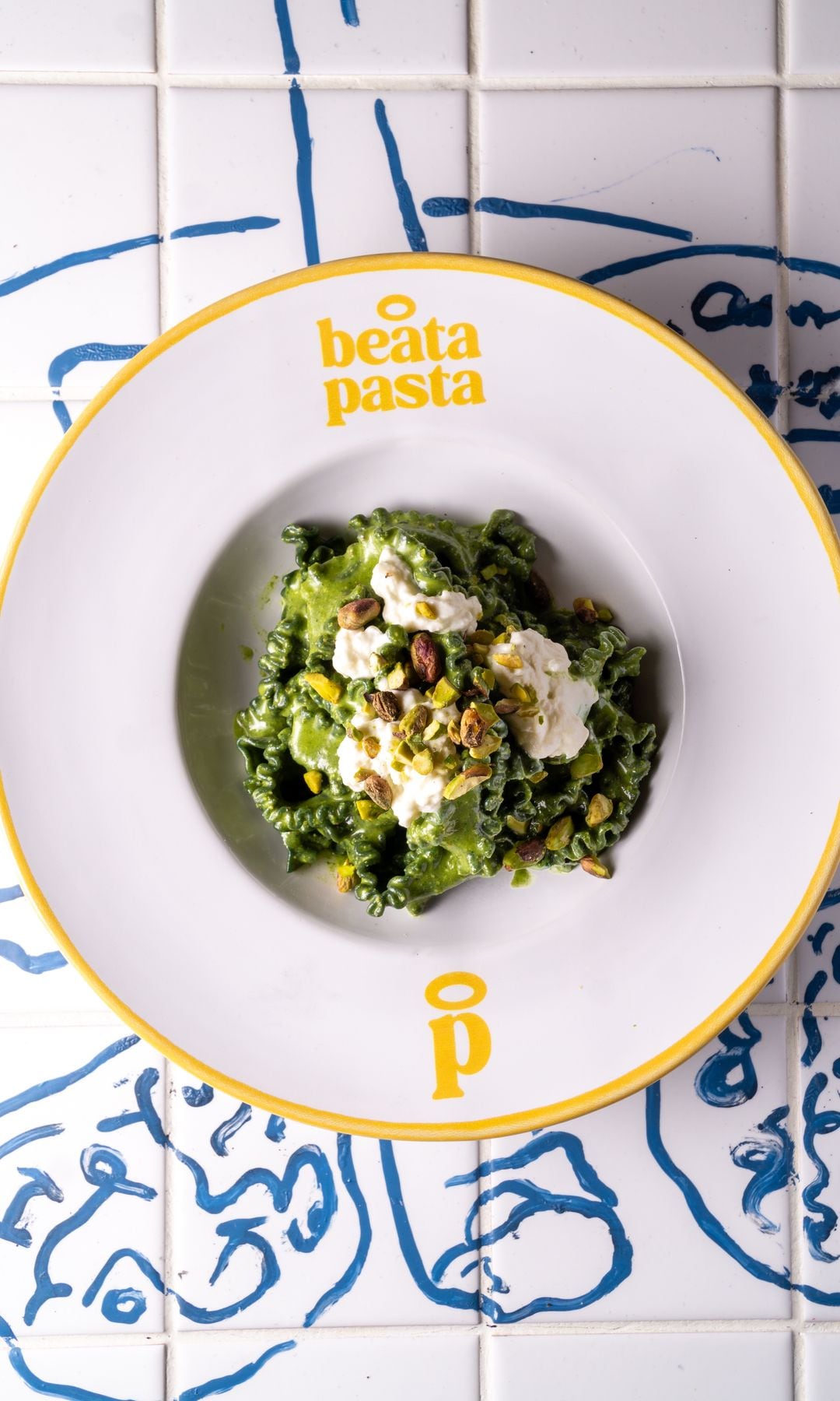 Plato Pistacho Love, de Beata Pasta, que participa en Passione Italia.