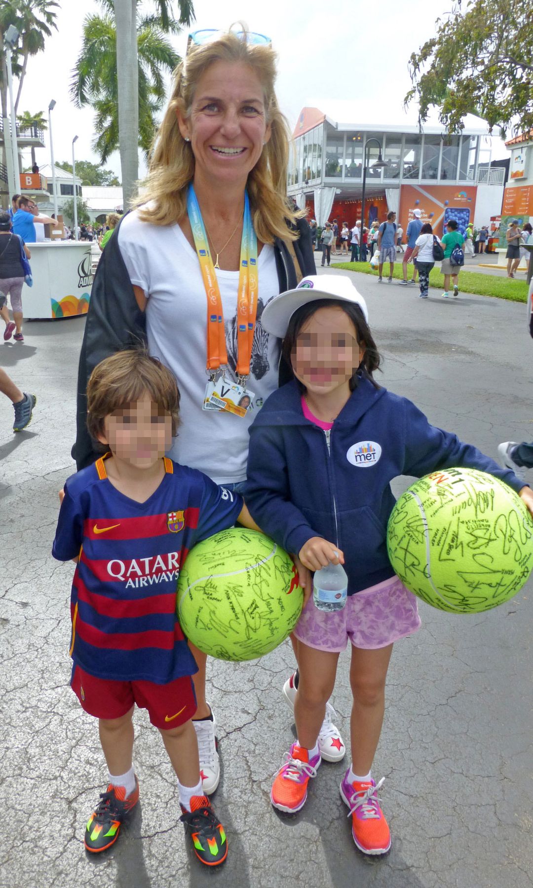 Arantxa Sánchez Vicario, junto a sus hijos, Arantxa y Leo, en 2017