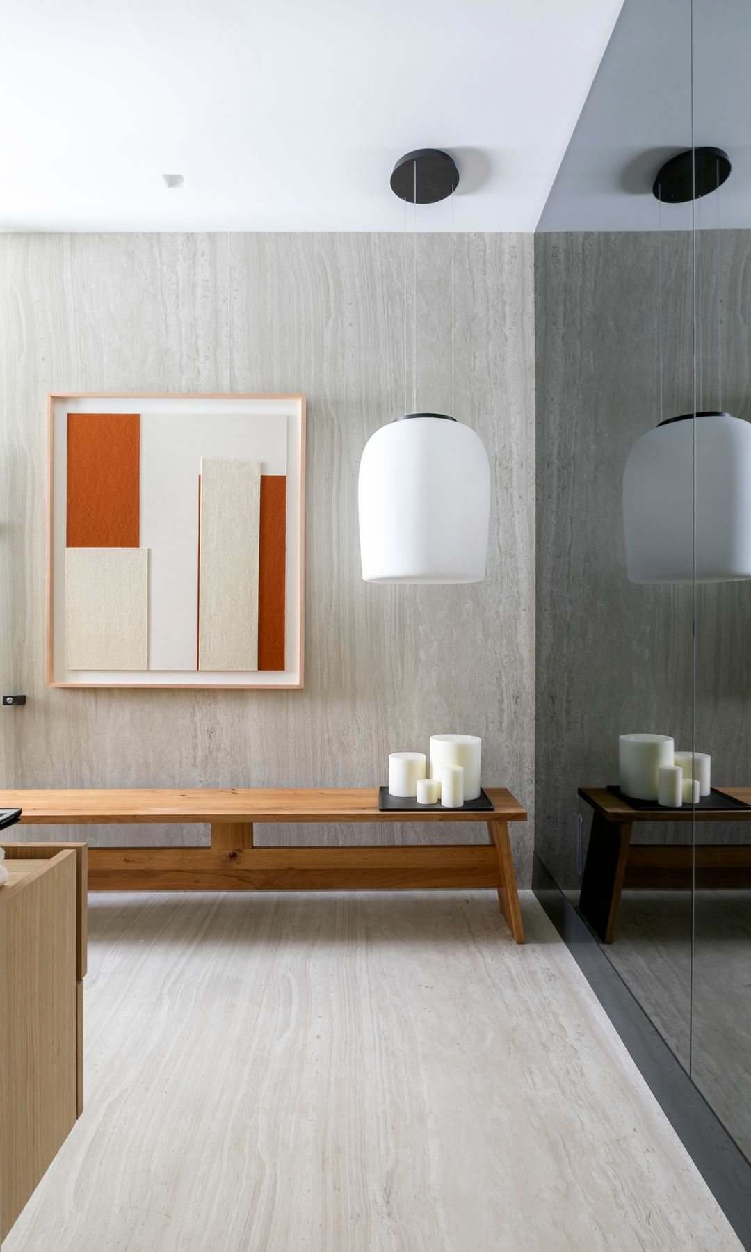 Baño con arte. Proyecto de Punto M Estudio. Obra de Línea Lateral.
