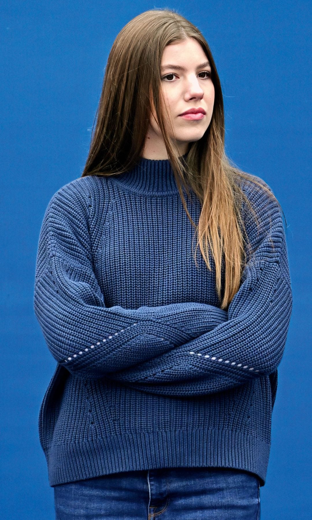 La infanta Sofía con un jersey azul