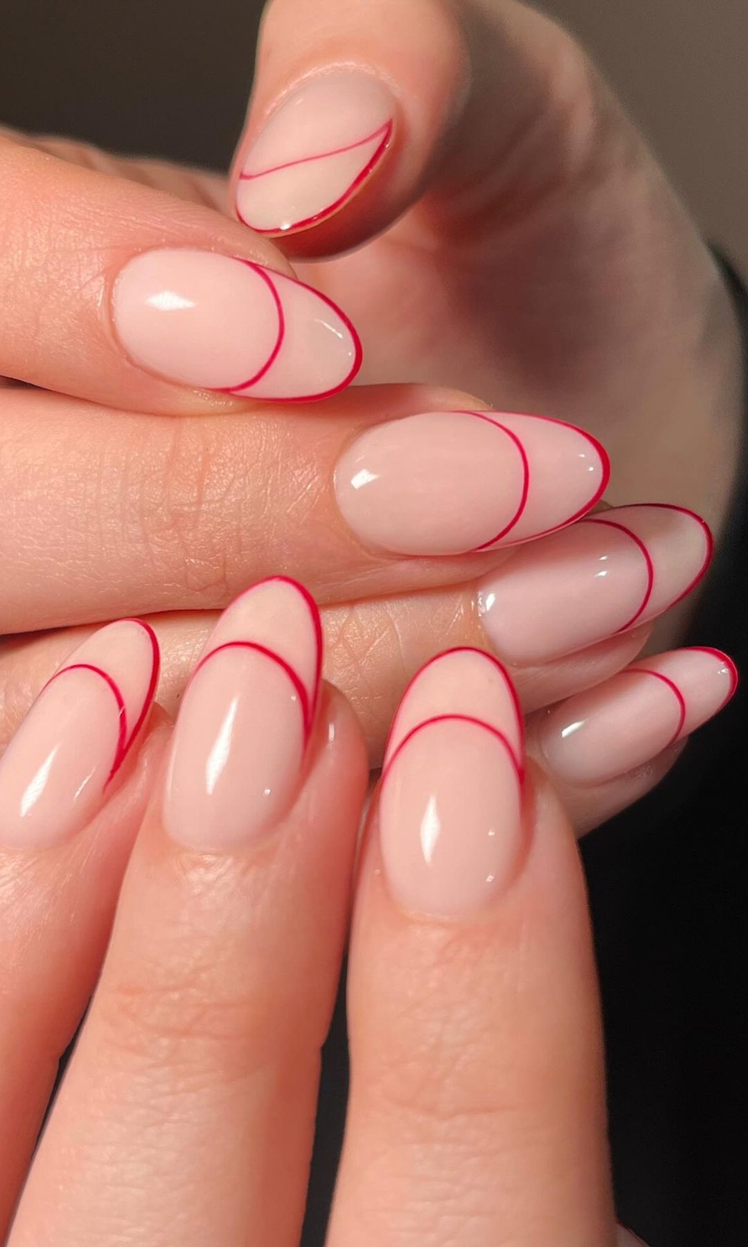 Manicura francesa doble roja