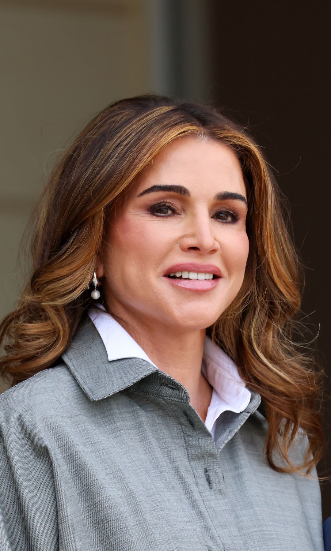 PARIS, FRANCE - SEPTEMBER 17: Queen Rania of Jordan is seen at the ElysÃ©e Palace on September 17, 2026 in Paris, France