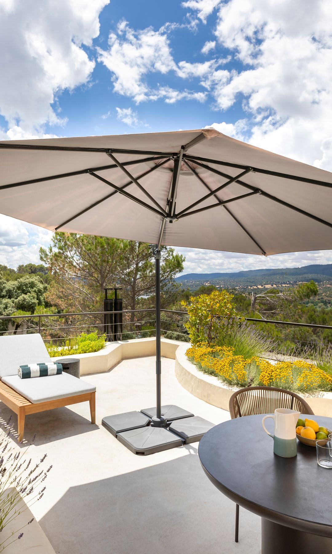 Parasol en la terraza