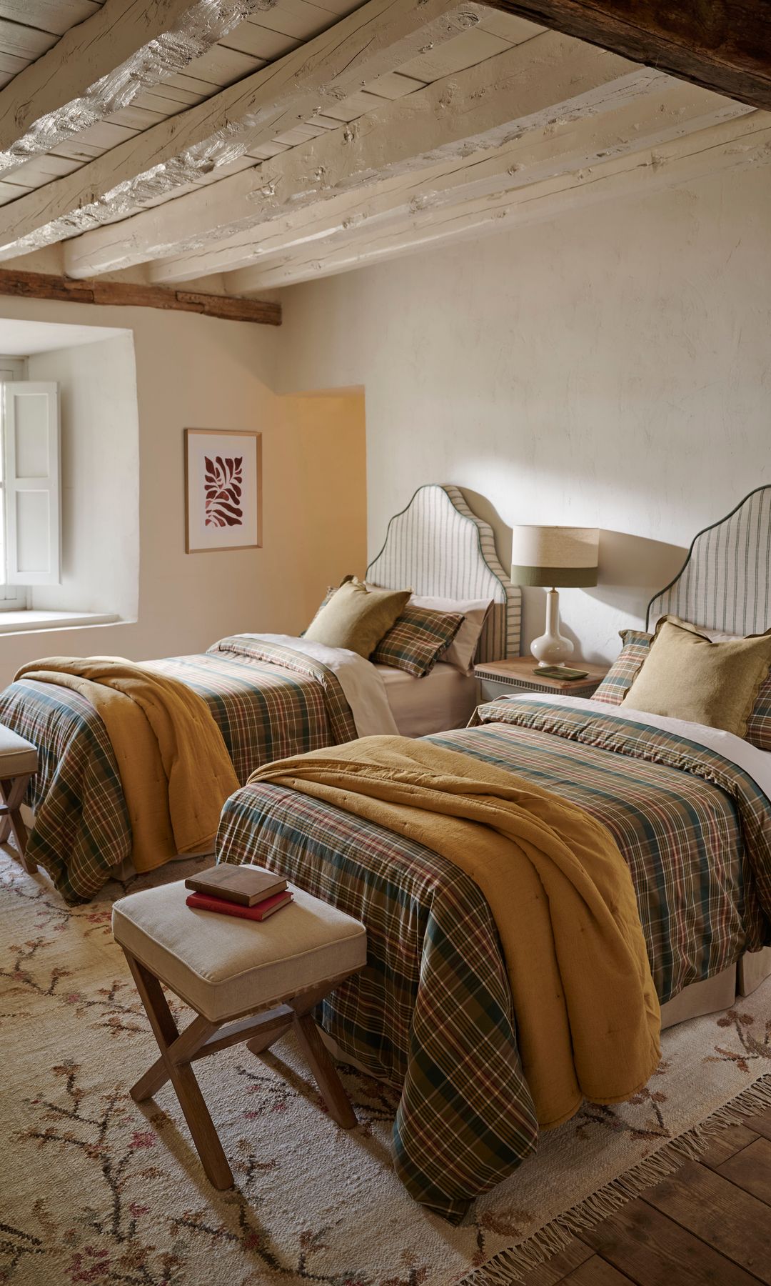 Dormitorio doble con aire otoñal. Todo de la nueva colección de El Corte Inglés