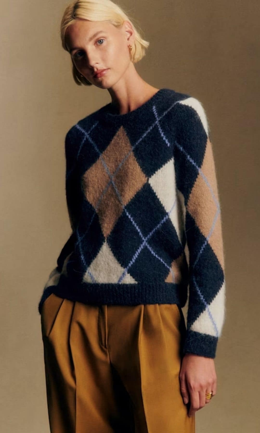 Jersey de rombos de Sézane. 