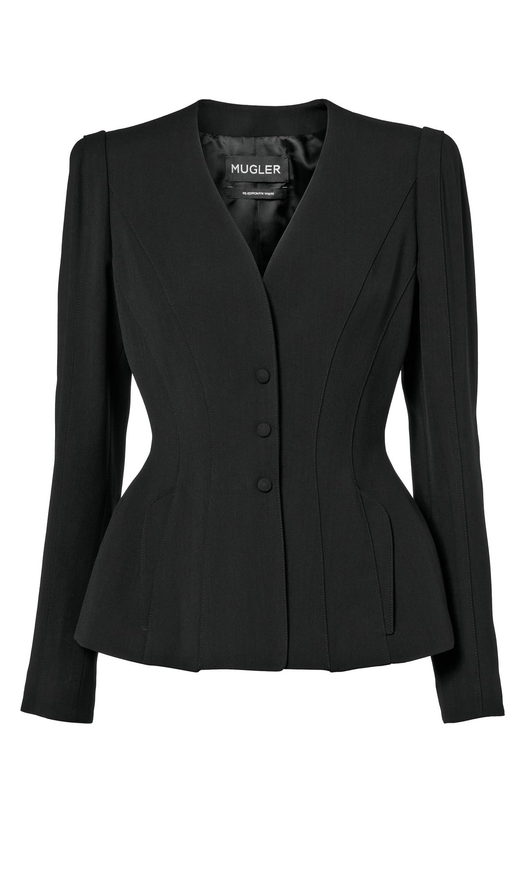 Chaqueta efecto peplum (1.490 €), de Mugler