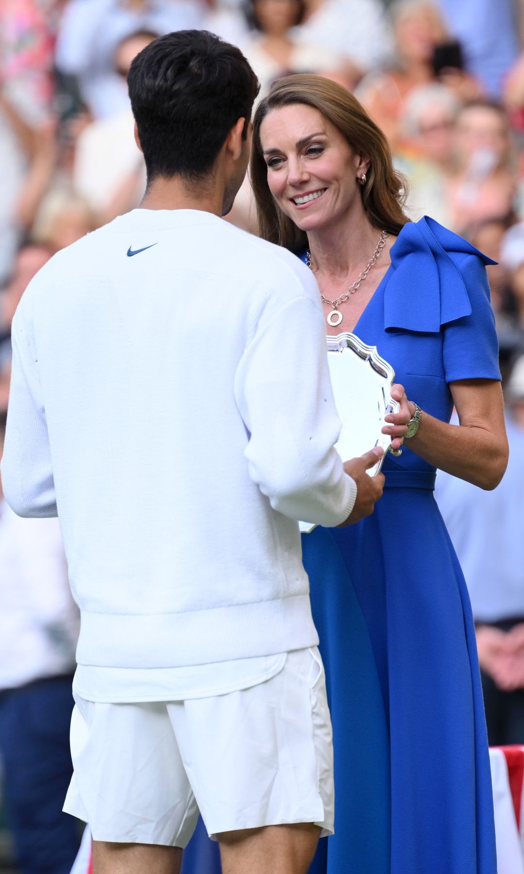 Kate Middleton y Carlos Alcaraz en la final de Wimbledon 2025