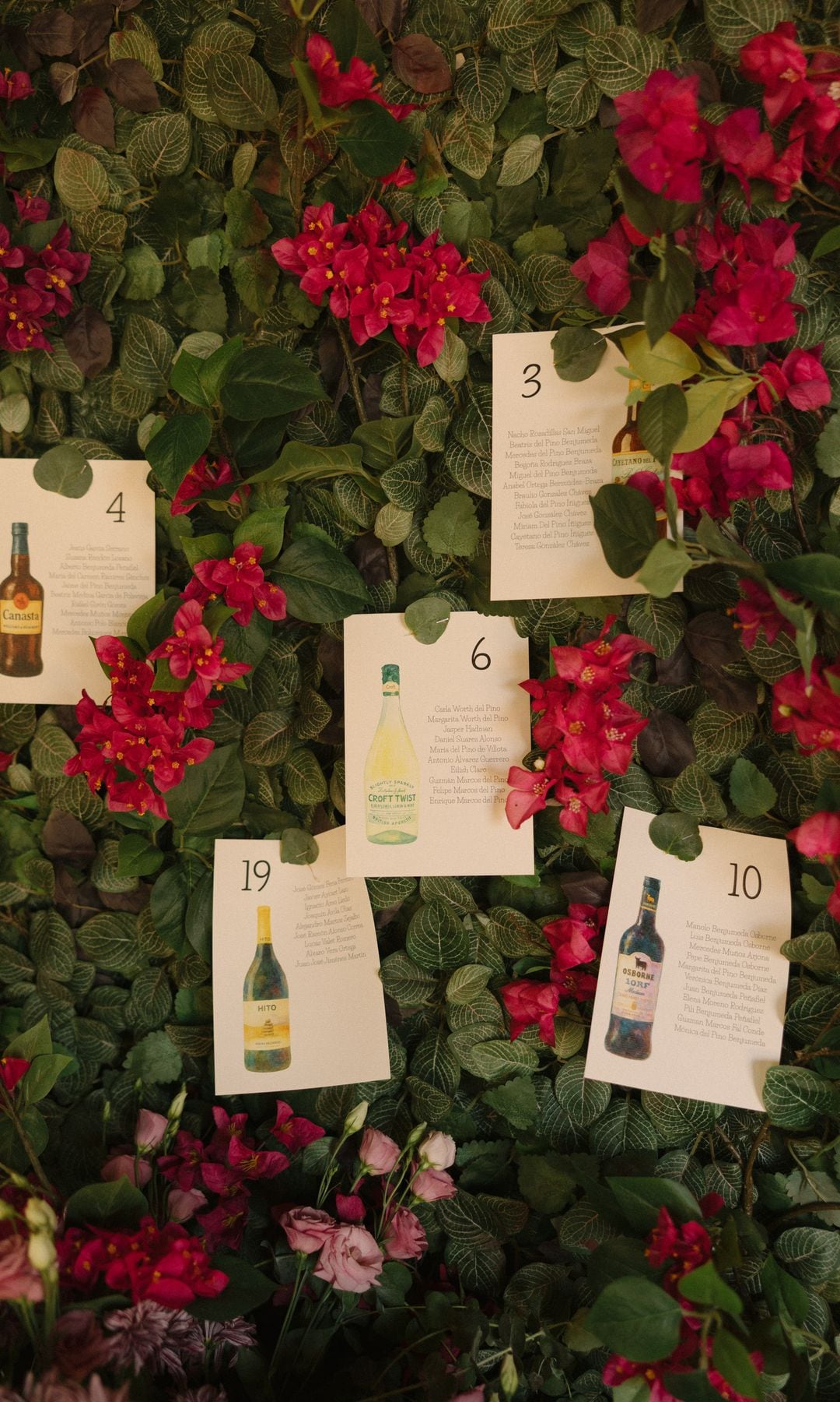 Seating plan en una buganvilla