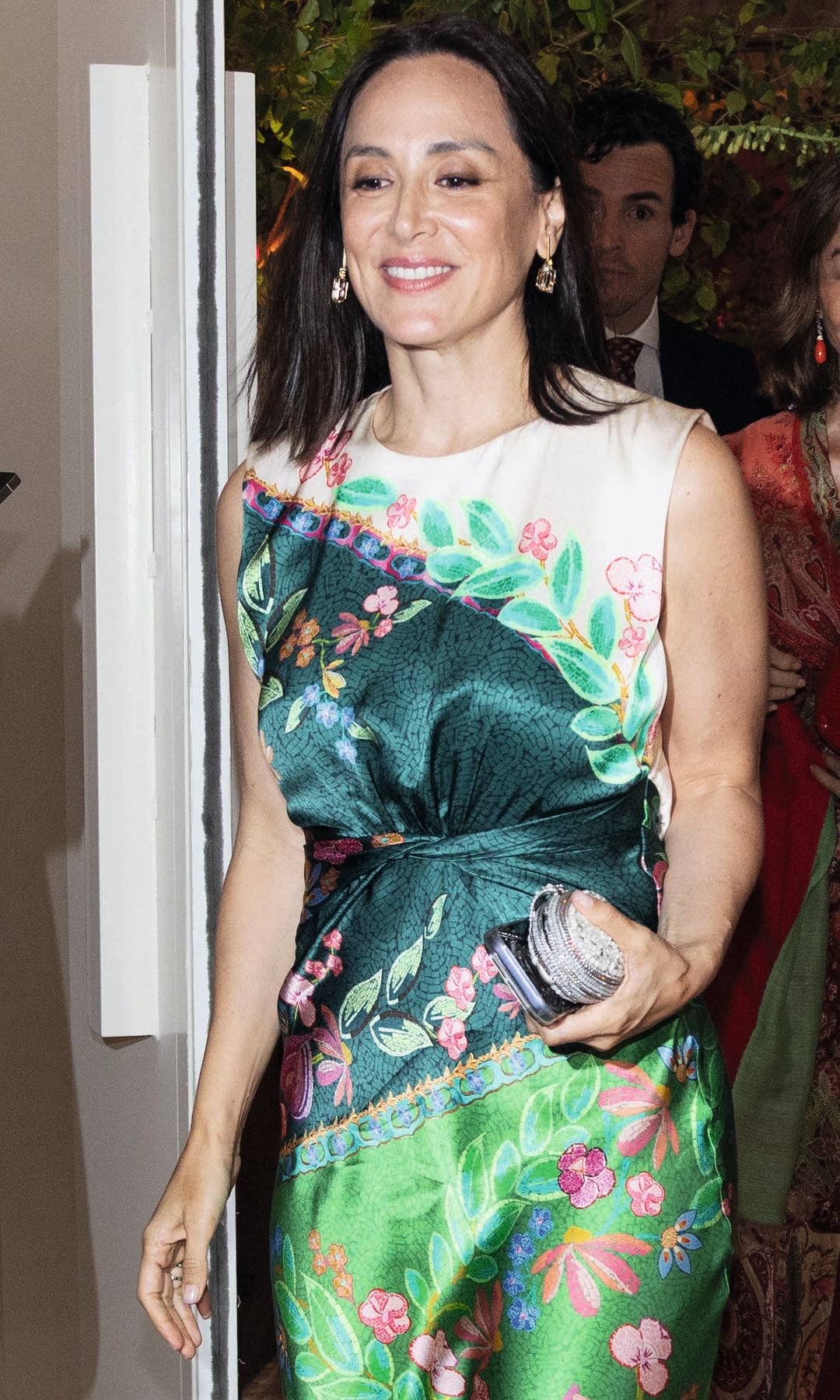 Tamara Falcó, con un vestido de seda verde