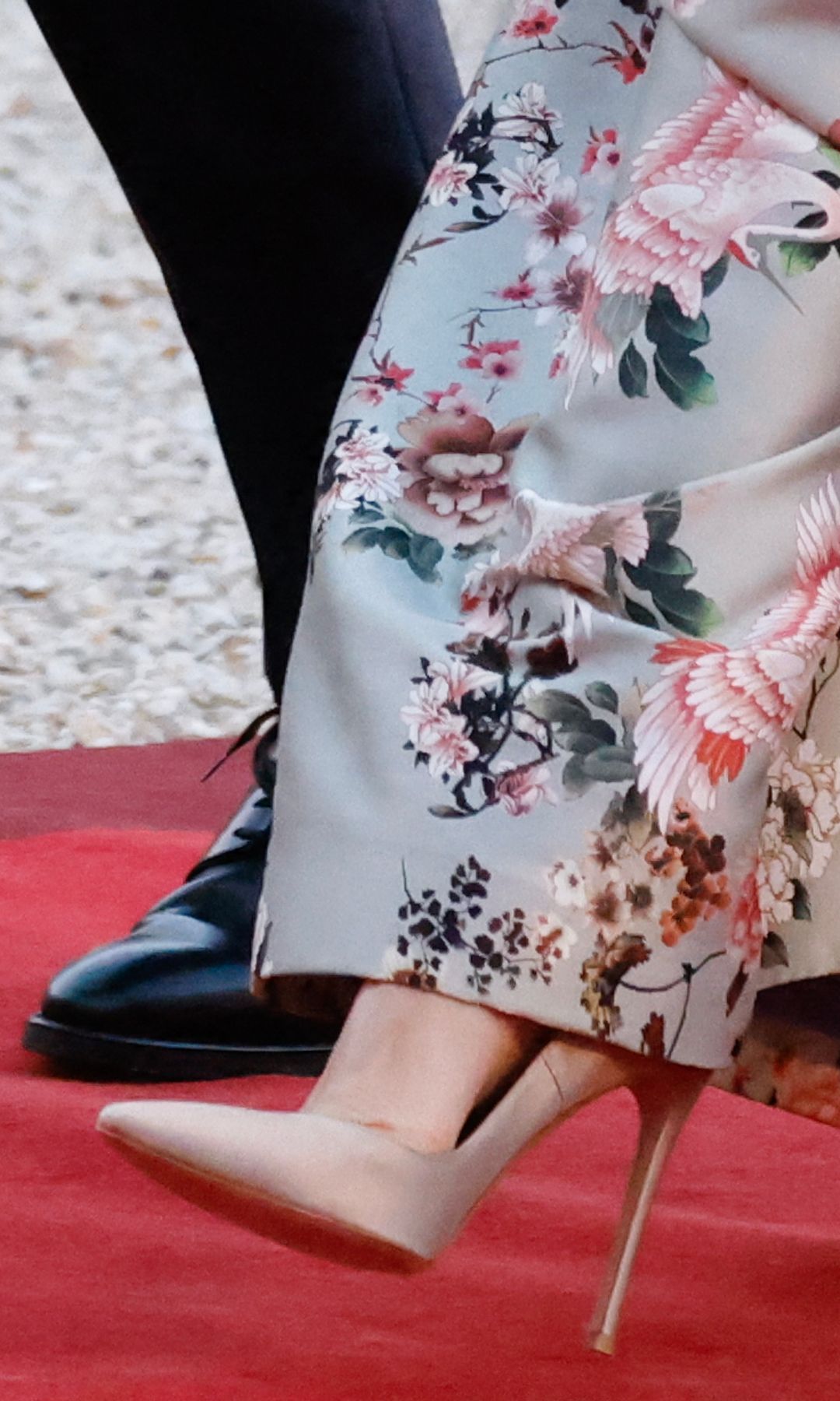 King Frederik X and Queen Mary of Denmark arrive for a state diner at the Elysee presidential palace in Paris on March 31, 2025. (Photo by Ludovic MARIN / AFP) (Photo by LUDOVIC MARIN/AFP via Getty Images)          