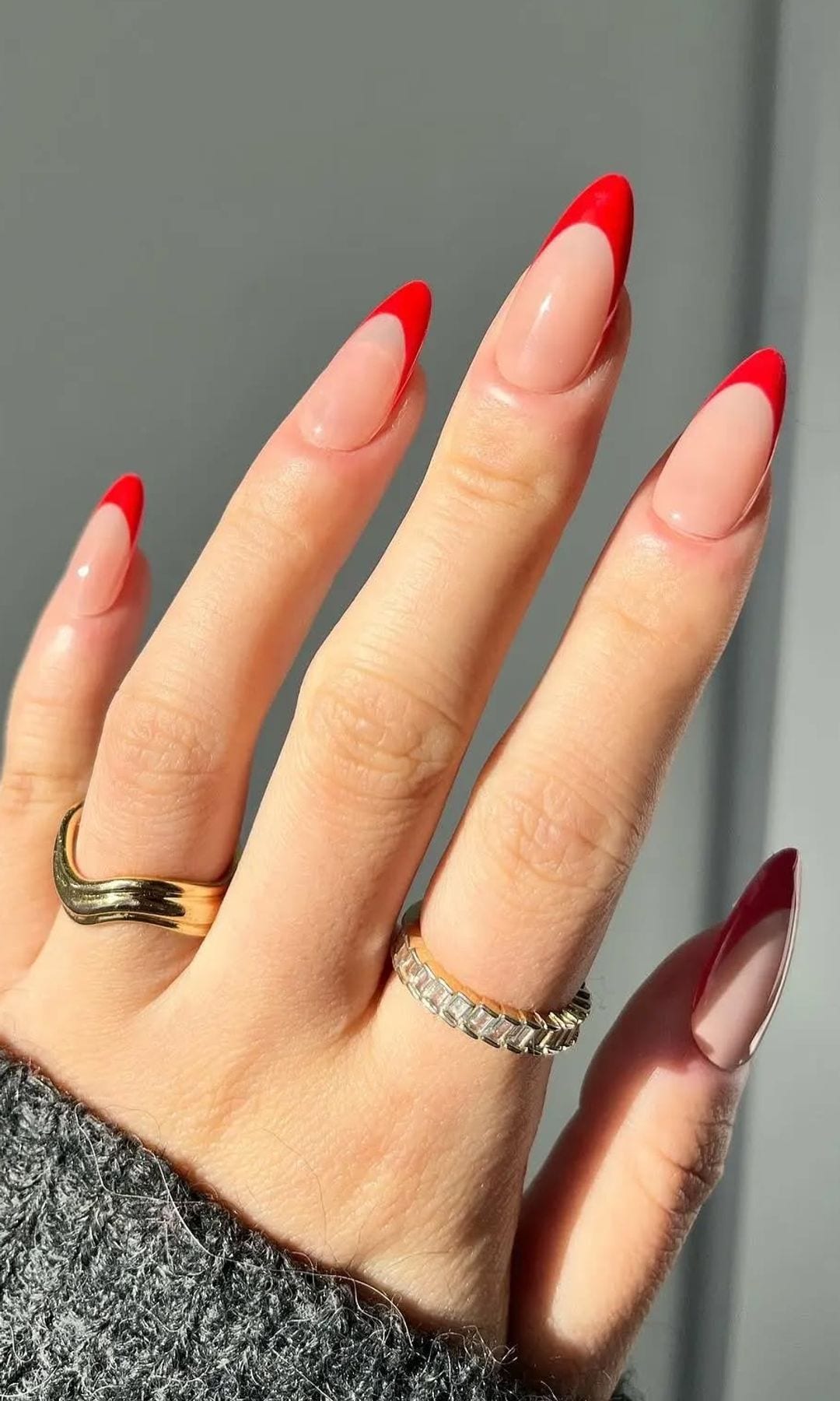 Manicura francesa roja