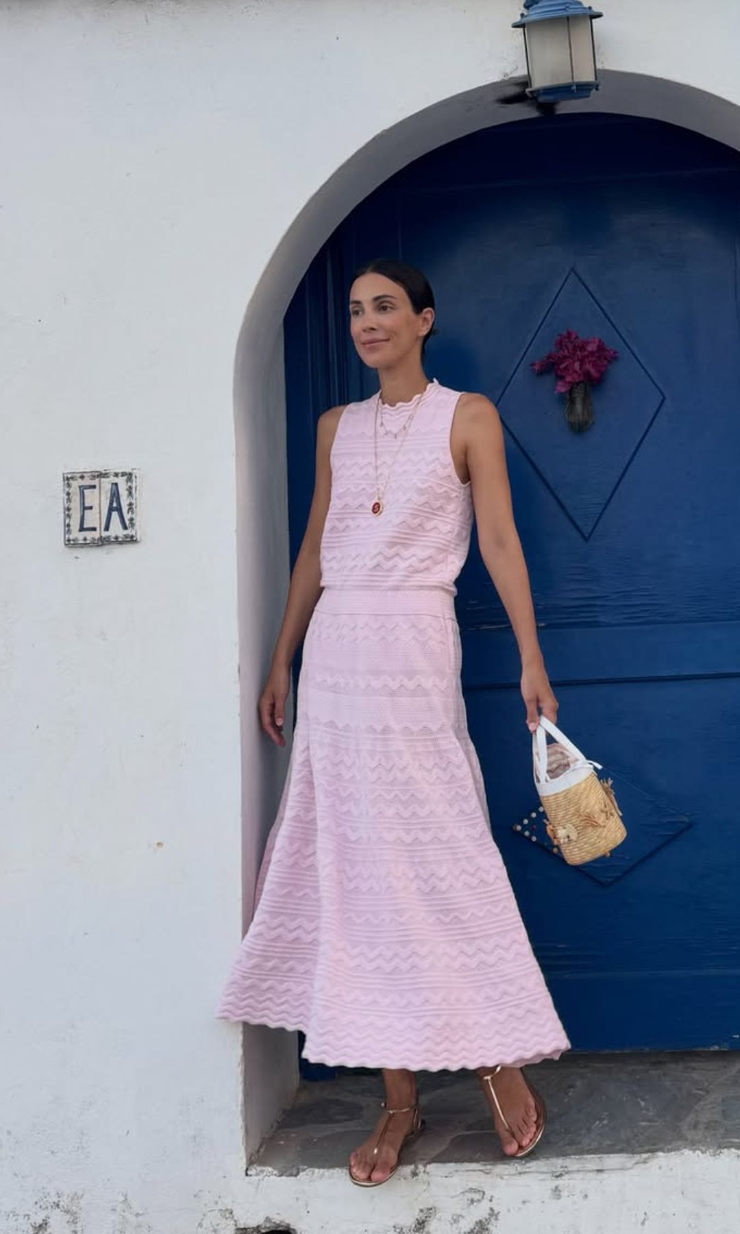 Sassa de Osma con vestido durante su escapada a Grecia