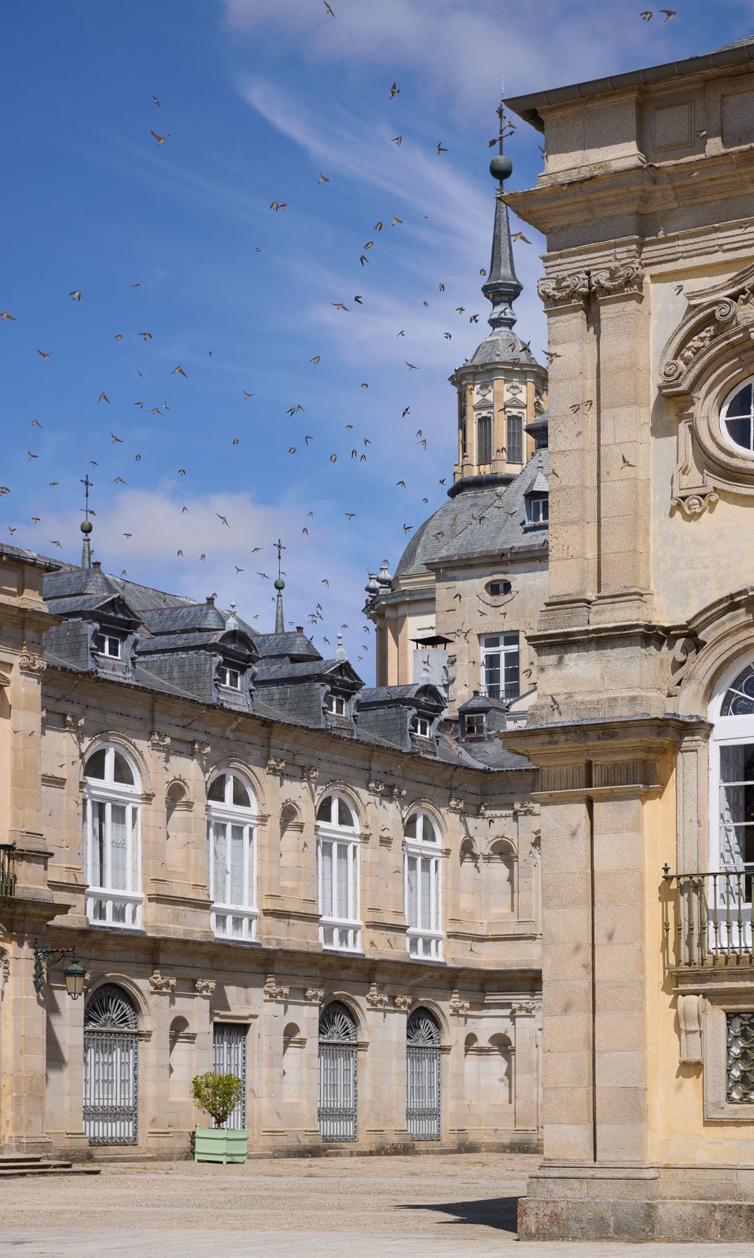 Detalle del Palacio Real de La Granja de San Ildefonso.
