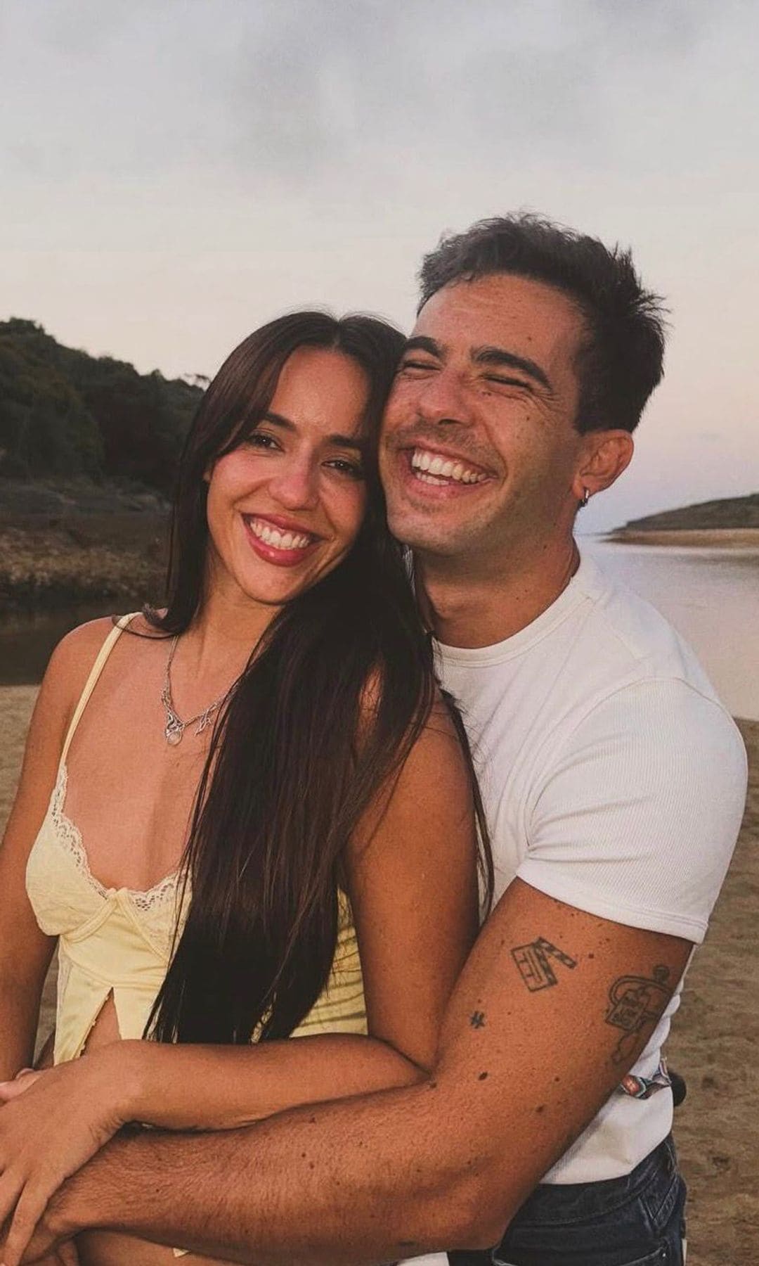 Christian con la bailarina y coreógrafa Mónica Peña, su novia desde hace seis años