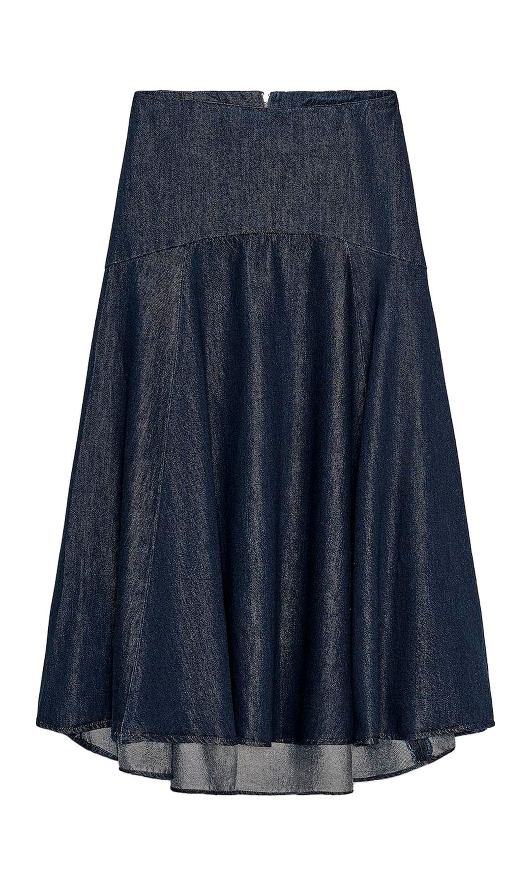 Falda midi (49,95 €), de Zara