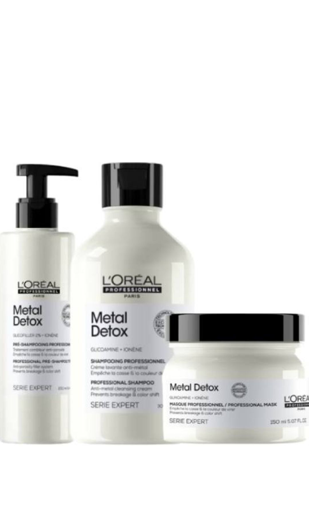 Pre-champú, champú y mascarilla (36,18€; 31,50€; 27,99€), L'Oréal Professionnel