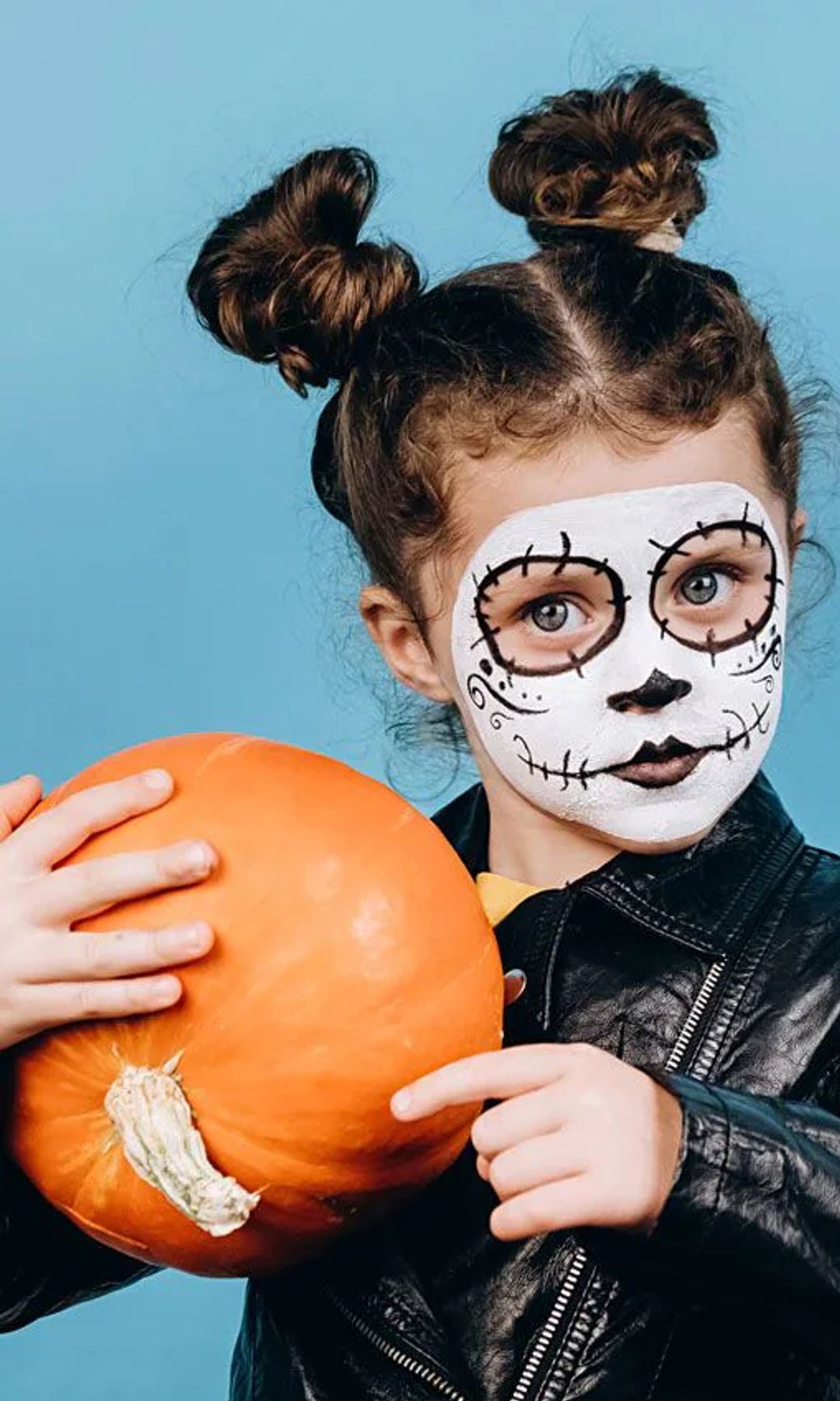 pintura de cara de esqueleto de niños