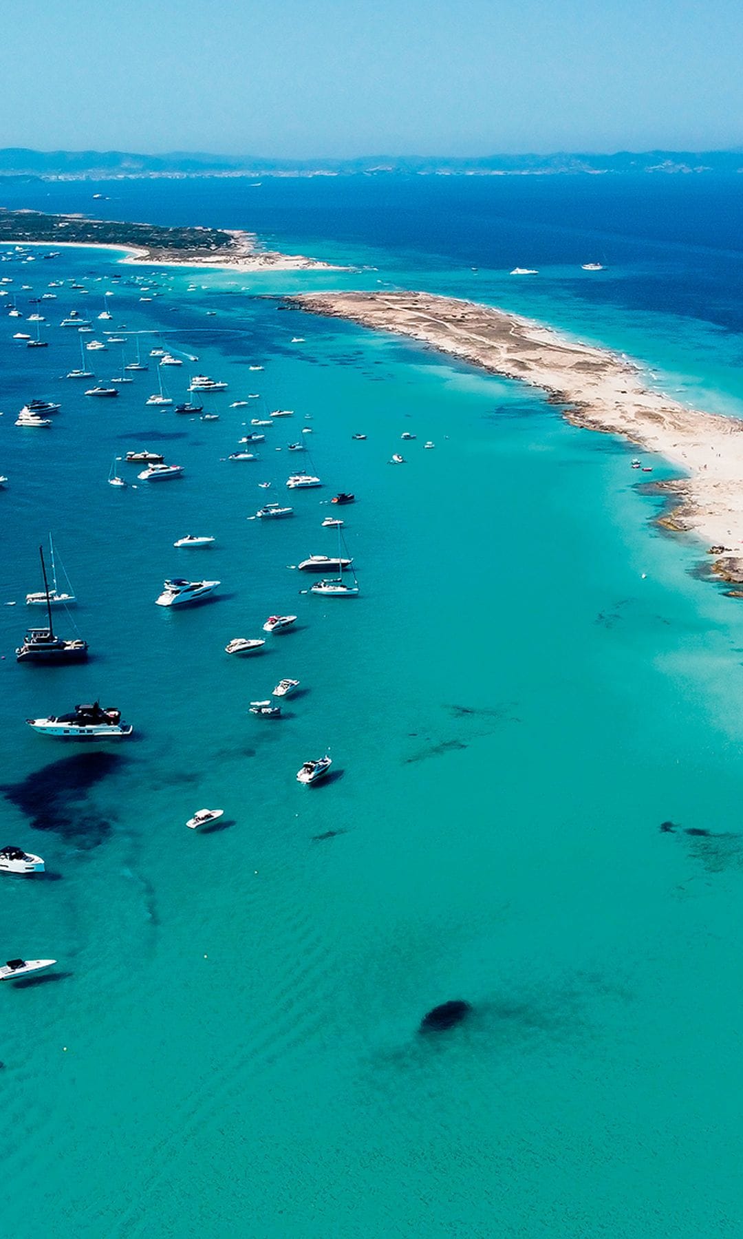 El característico color turquesa de las aguas de esta isla de las Baleares. 