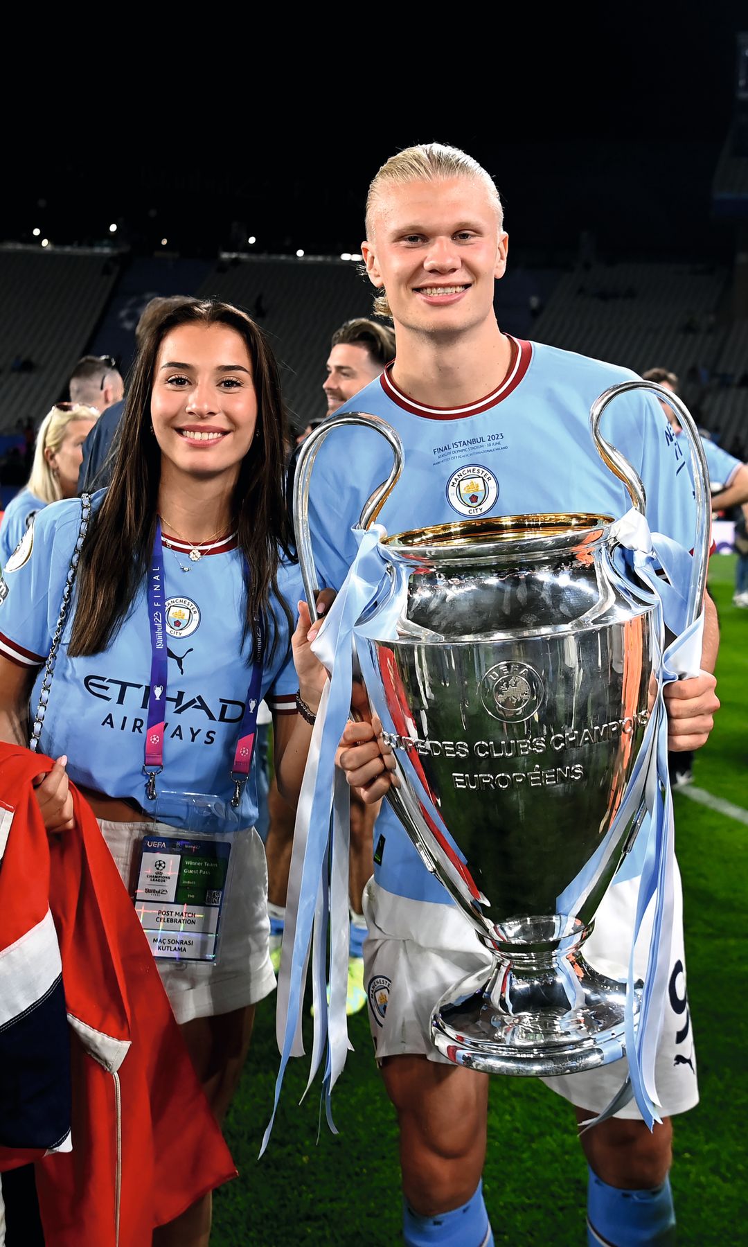 Erling Haaland e Isabel Haugseng Johansen