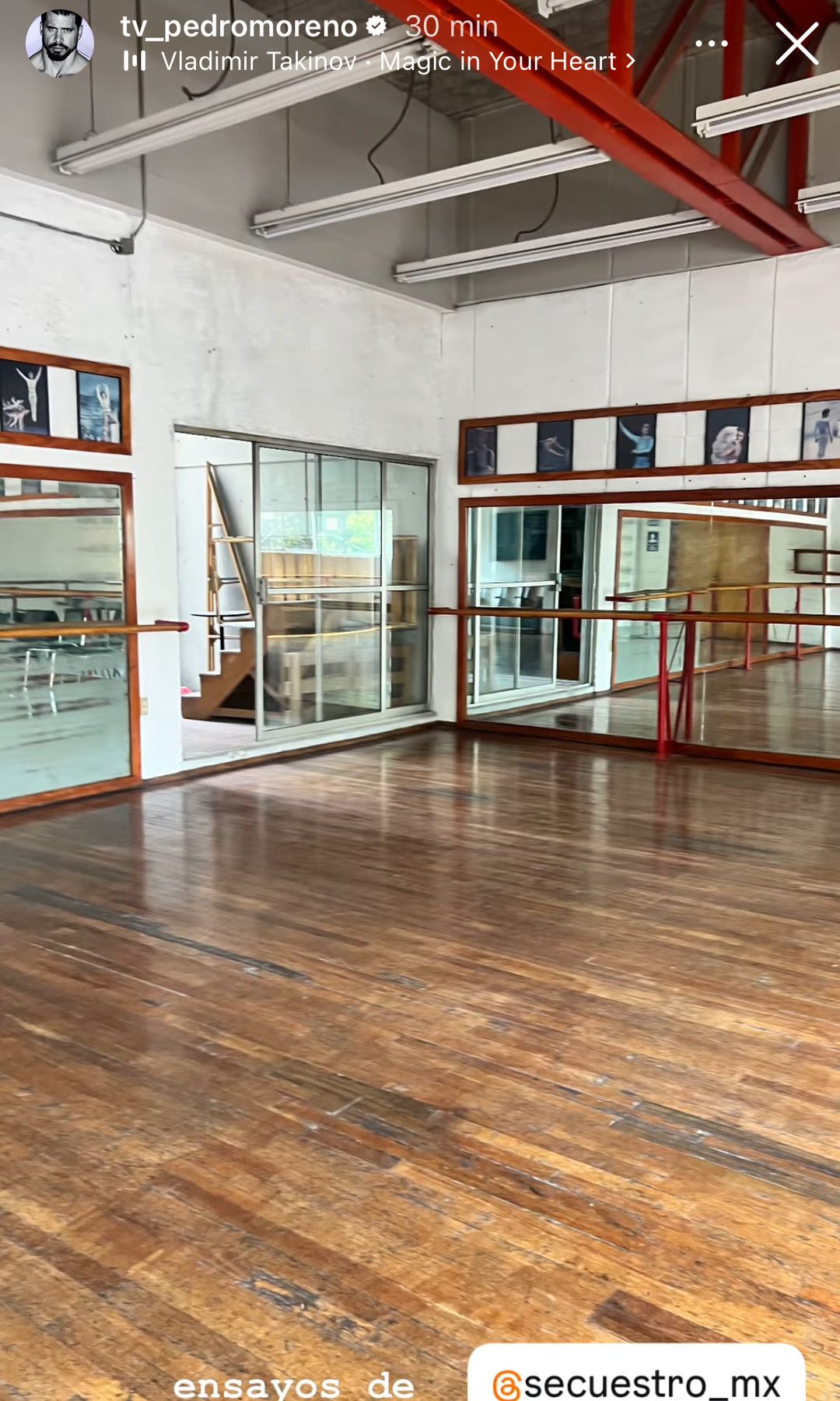 Pedro Moreno desde los ensayos de su nueva obra de teatro.