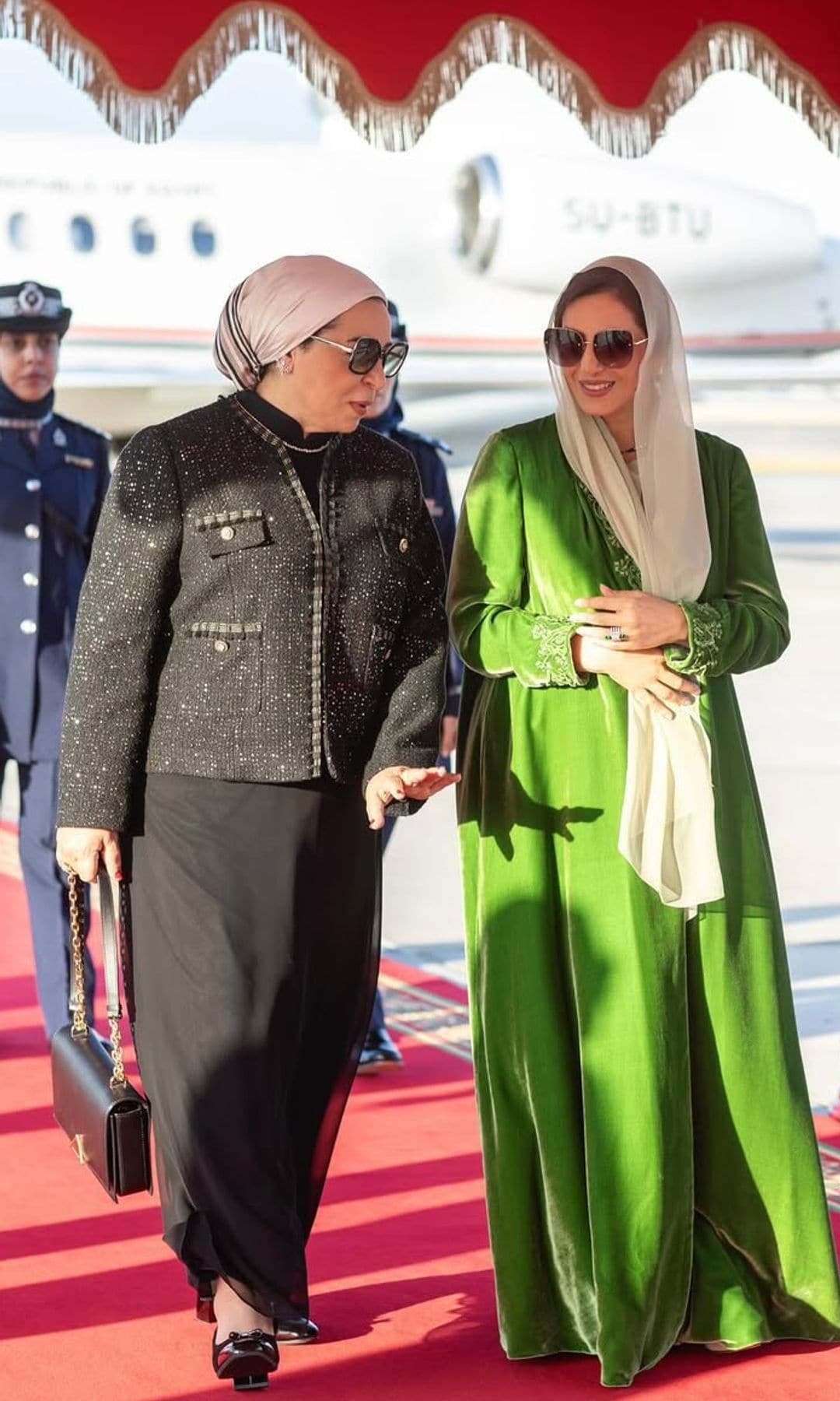 Recibiendo a la Primera Dama de Egipto