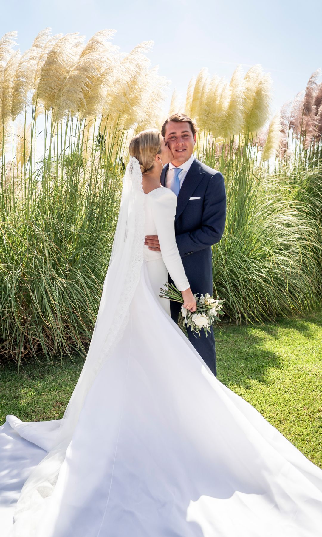 Vestido de novia con cola XL