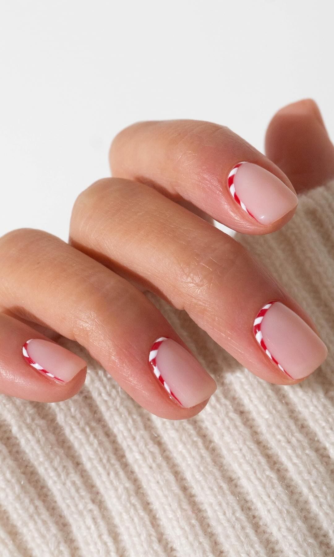 Manicura bastones de caramelo