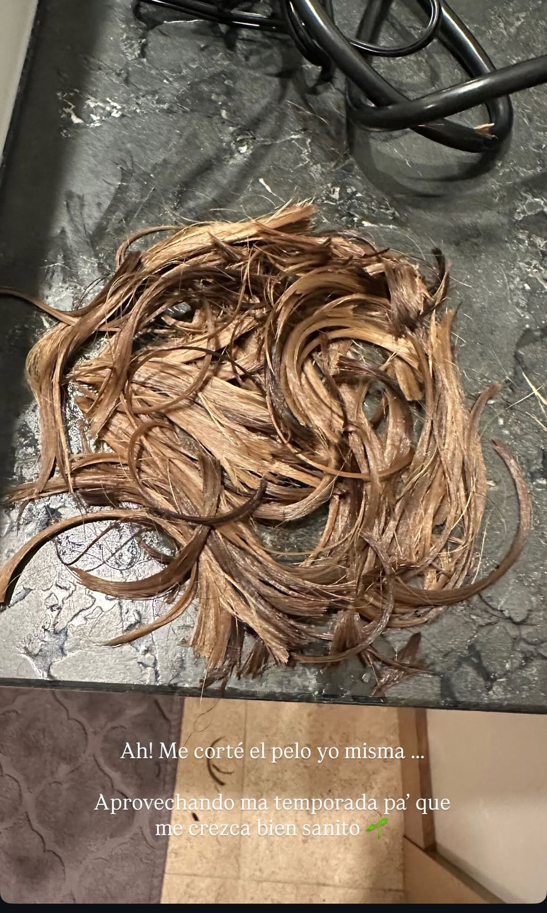 Karol decidió cortarlo antes de que acabe el año para que su melena crezca más sana que nunca.