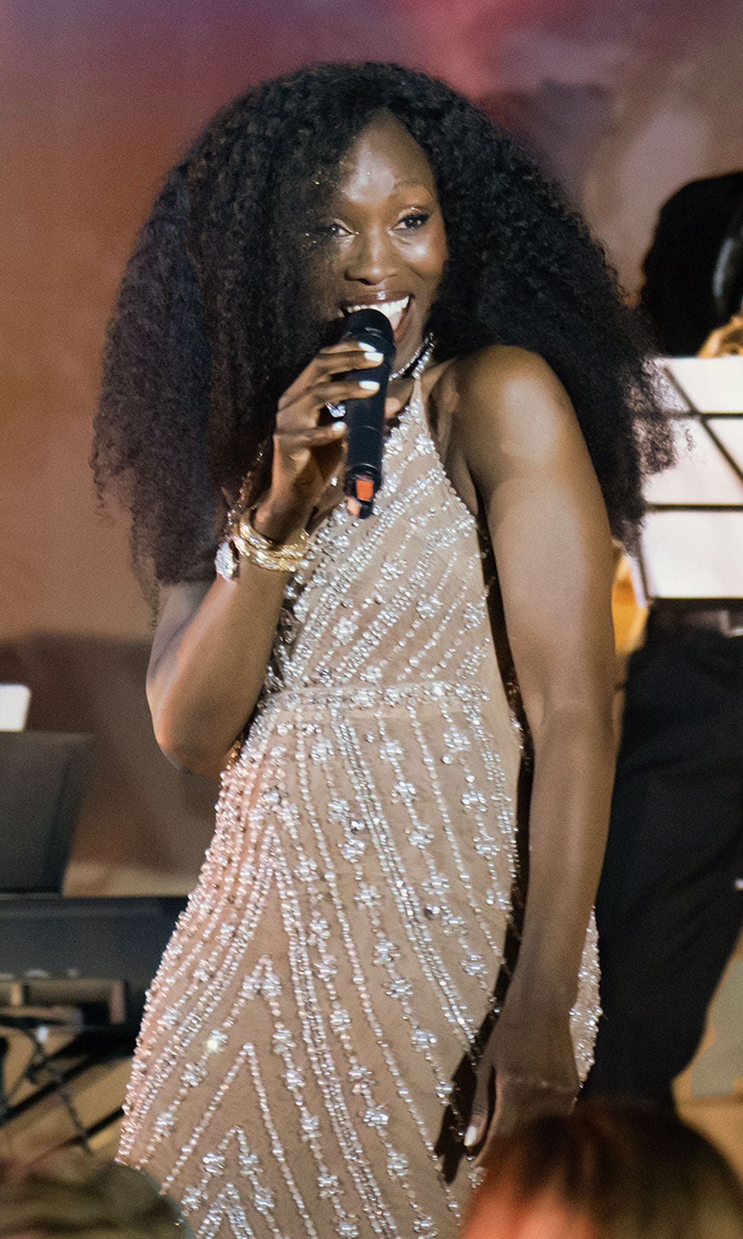 La cantante de la fiesta de Bvlgari