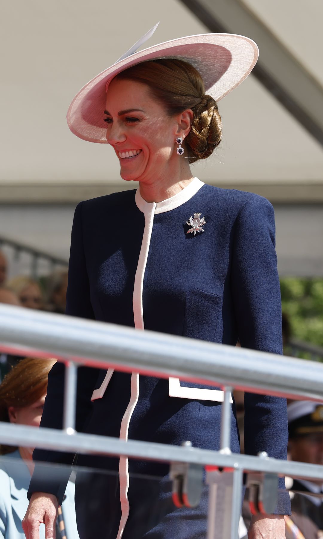 GLASGOW, SCOTLAND - MAY 22: Catherine, Princess of Wales, known as the  Duchess of Rothesay when in Scotland, attend the naming ceremony for HMS Glasgow, at the BAE Systems shipyard in Scotstoun, on May 22, 2025 in Glasgow, Scotland. In June 2021, The Princess was appointed as the Sponsor of HMS Glasgow, a state-of-the-art Type 26 anti-submarine frigate, designed to provide protection to the UK's nuclear deterrent and aircraft carriers. (Photo by Andy Barr - WPA Pool/Getty Images)