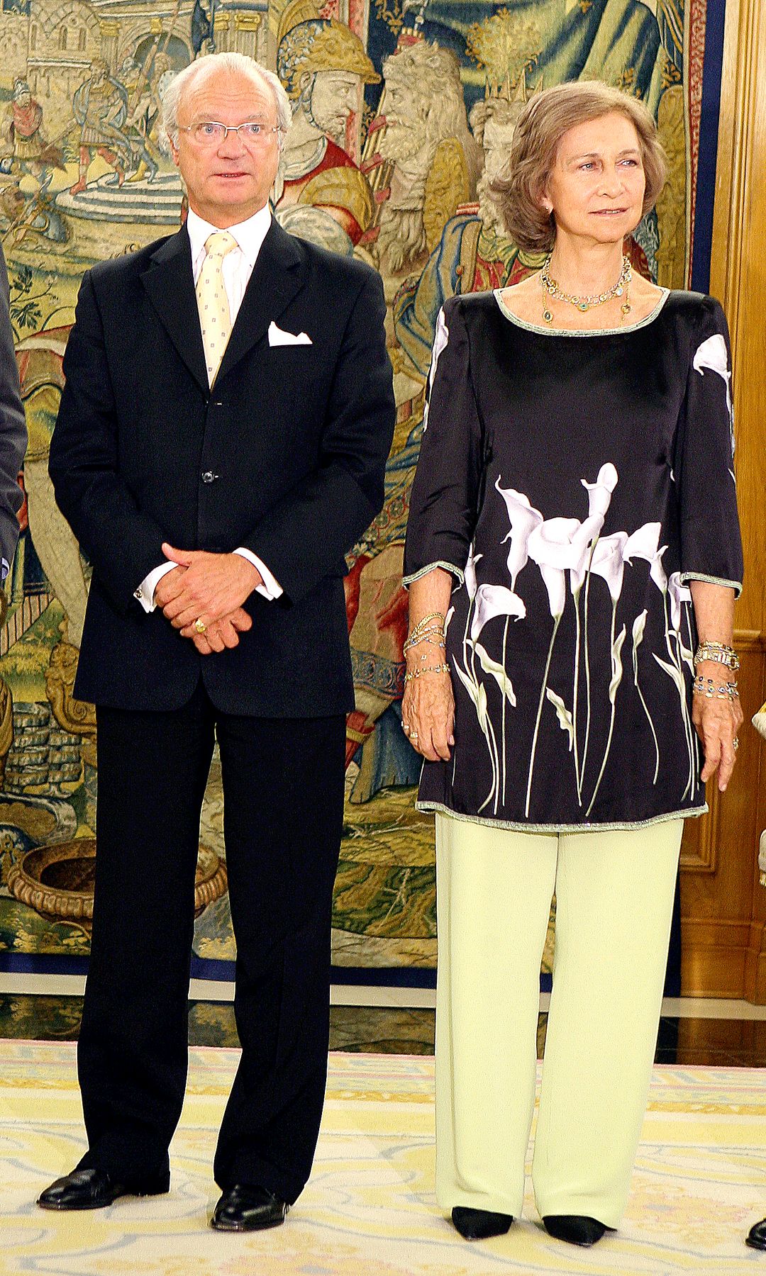 El rey Carlos Gustavo en una visita oficial a España en 2009