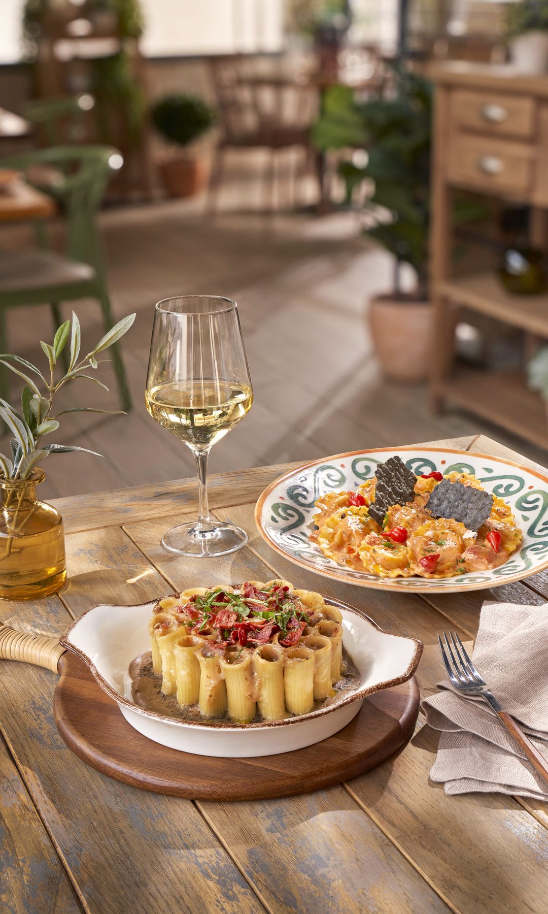 Platos pasta Ginos restaurante Madrid