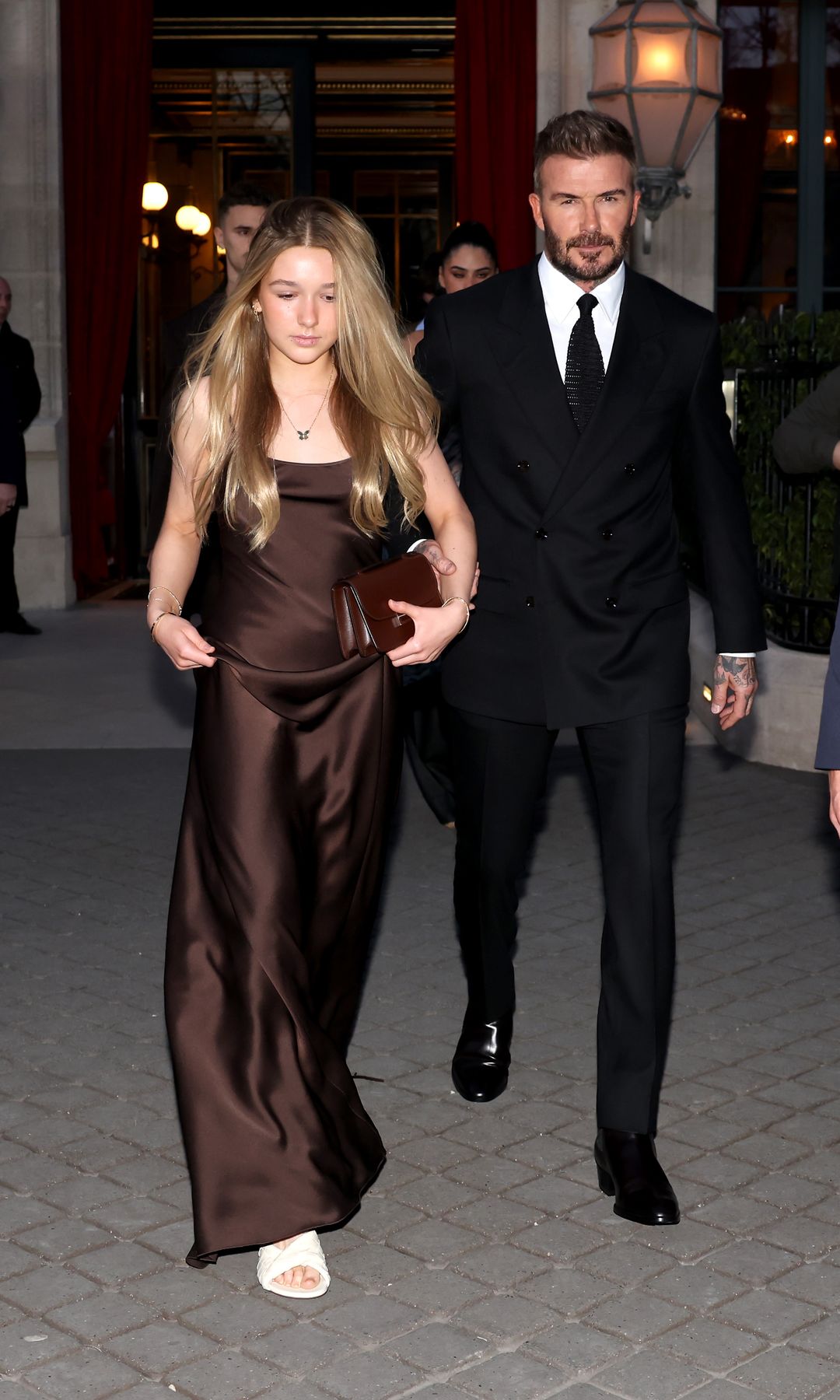 David Beckham y Harper Beckham en la Semana de la Moda de París