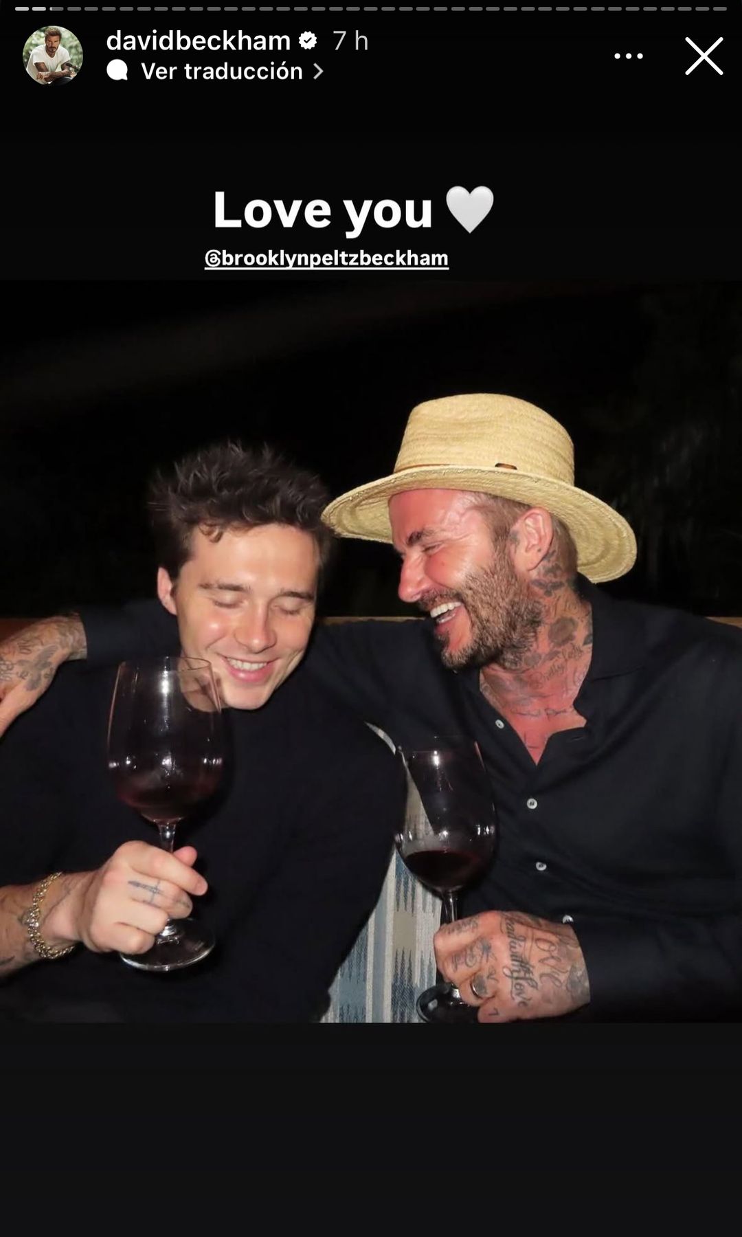 Otro guiño de David hacia su hijo Brooklyn.